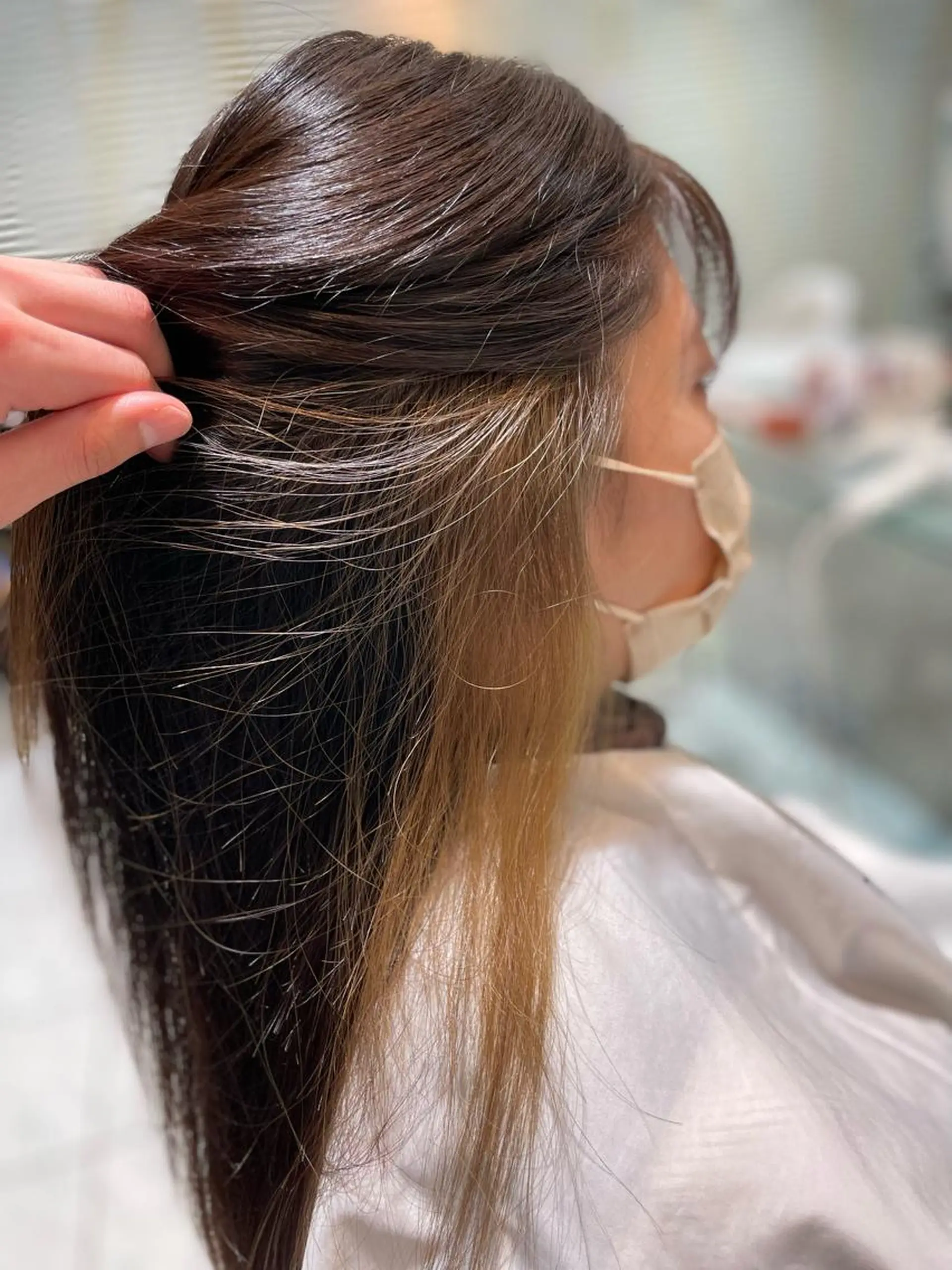 ロング カラー ブラウンカラー グレージュ AGU hair vigor 三条店所属・AGU 三条店 林　雄のヘアスタイル
