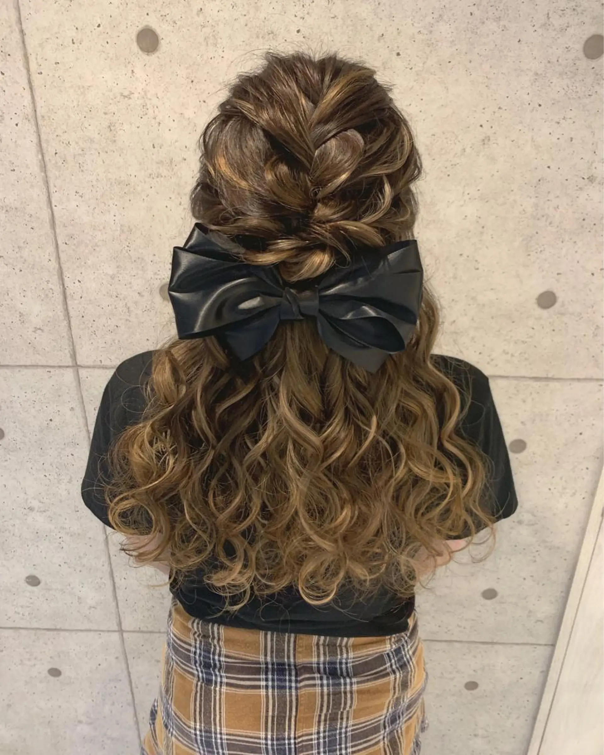 ロング ヘアアレンジ ハーフアップ ヘアセット lien natsukiのヘアスタイル