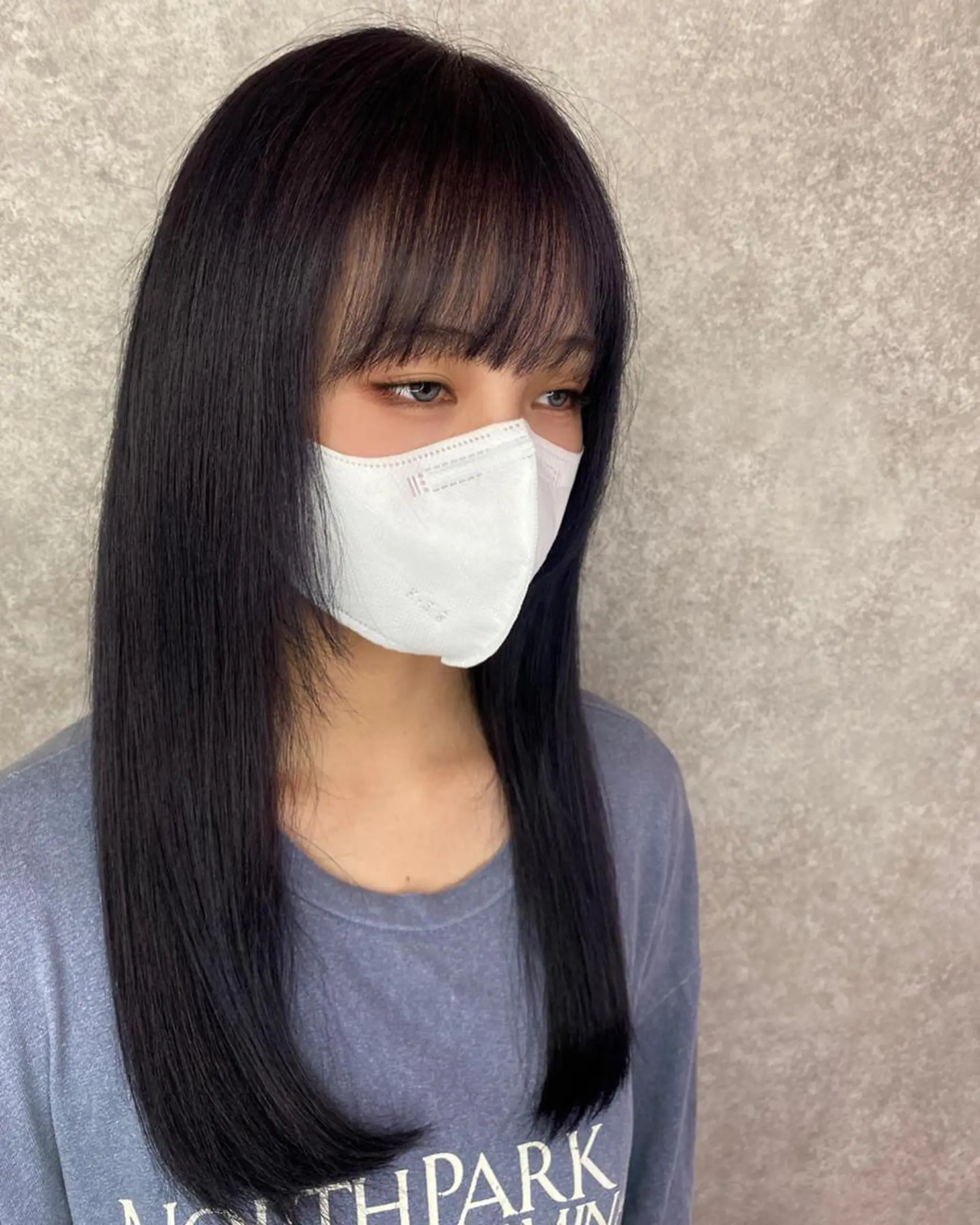 ロング カラー ベージュカラー 黒髪 ラベンダーカラー パープルカラー パープルブラック UNDER vr 【アンダーバー】のヘアスタイル