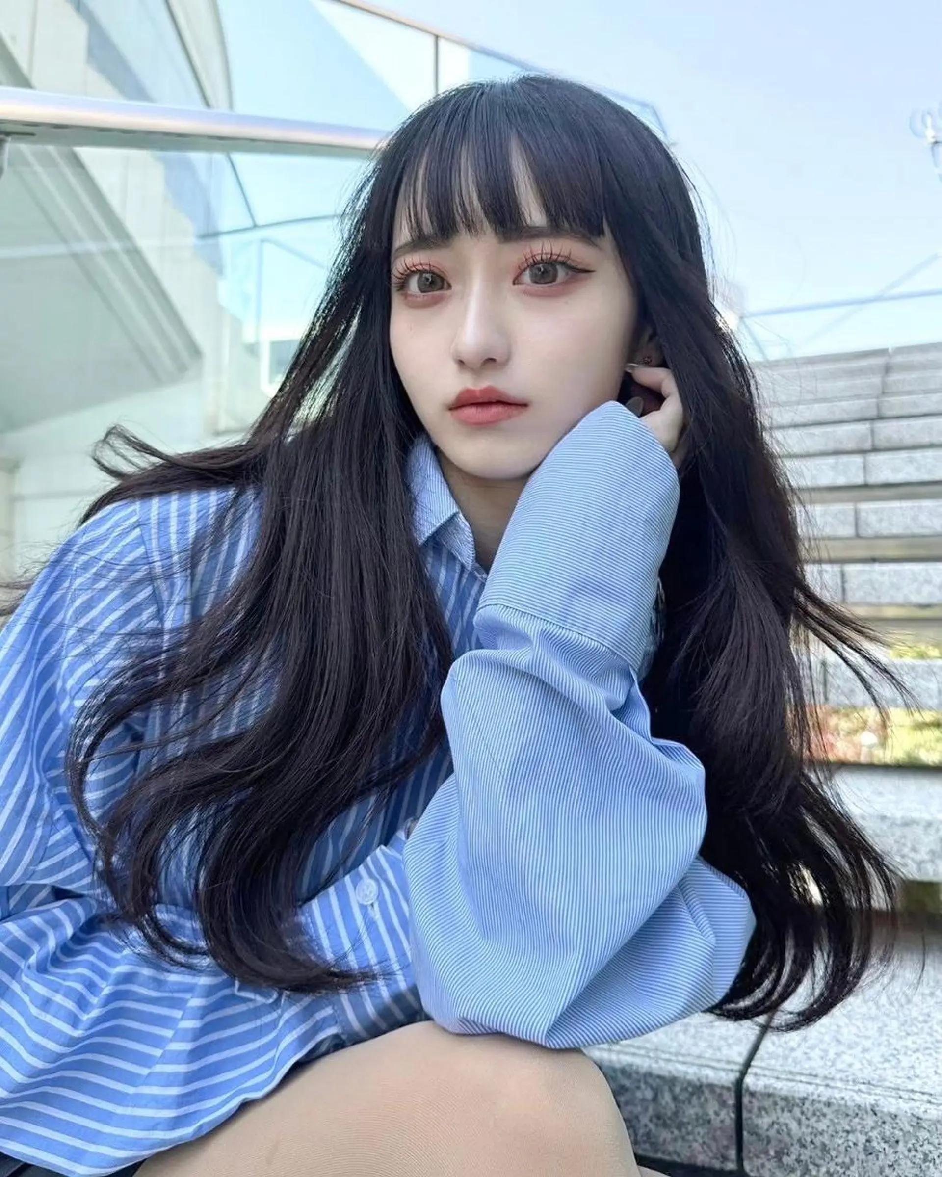 カラー 韓国風暗髪スタイル 🖤渋谷FRUITSのヘアスタイル