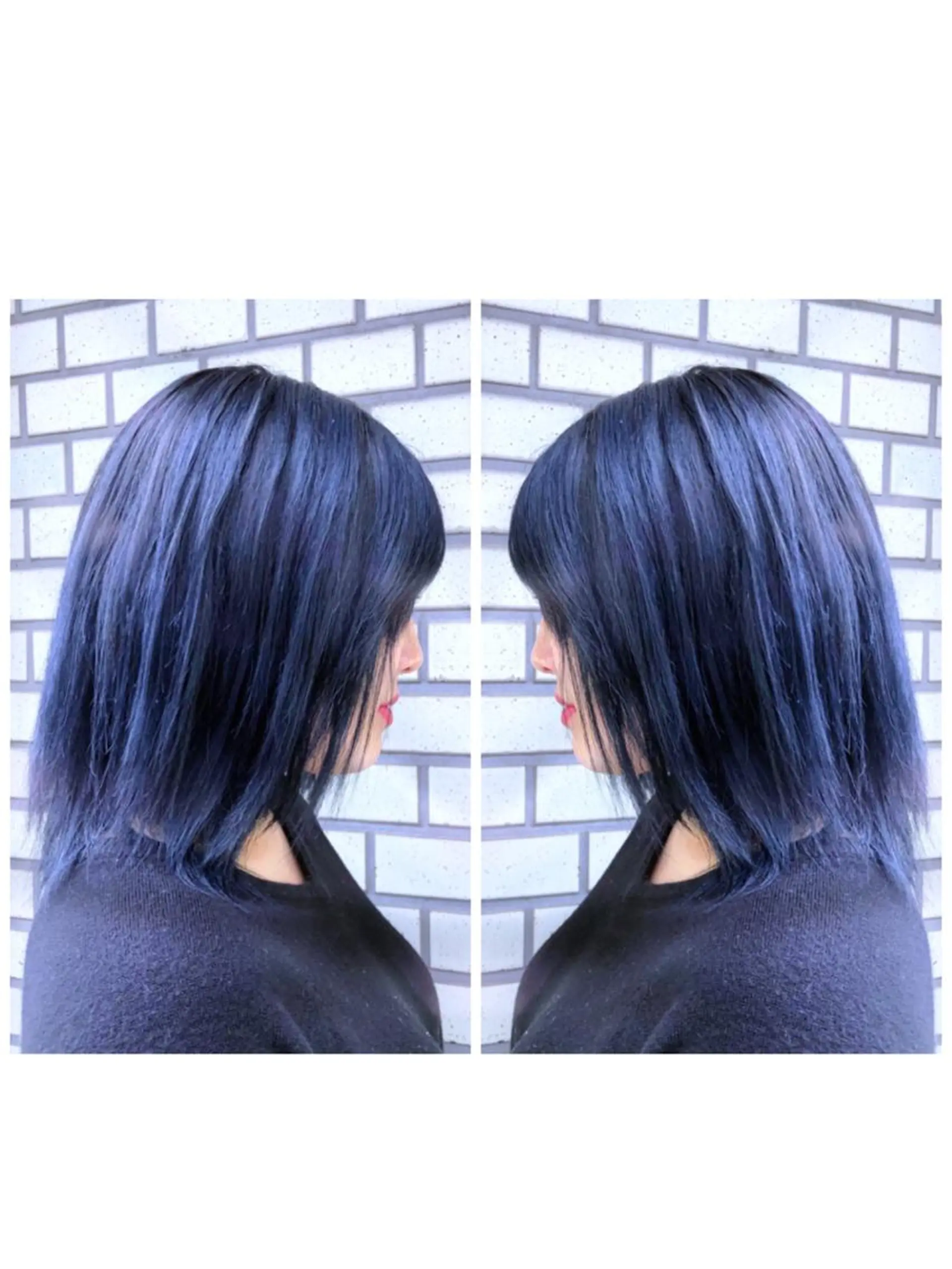 ミディアム カラー 黒髪 ブルーカラー ブルーブラック ネイビーカラー 学生 ヘアカラー 髪質改善/ブリーチ 🎨MASAKiのヘアスタイル
