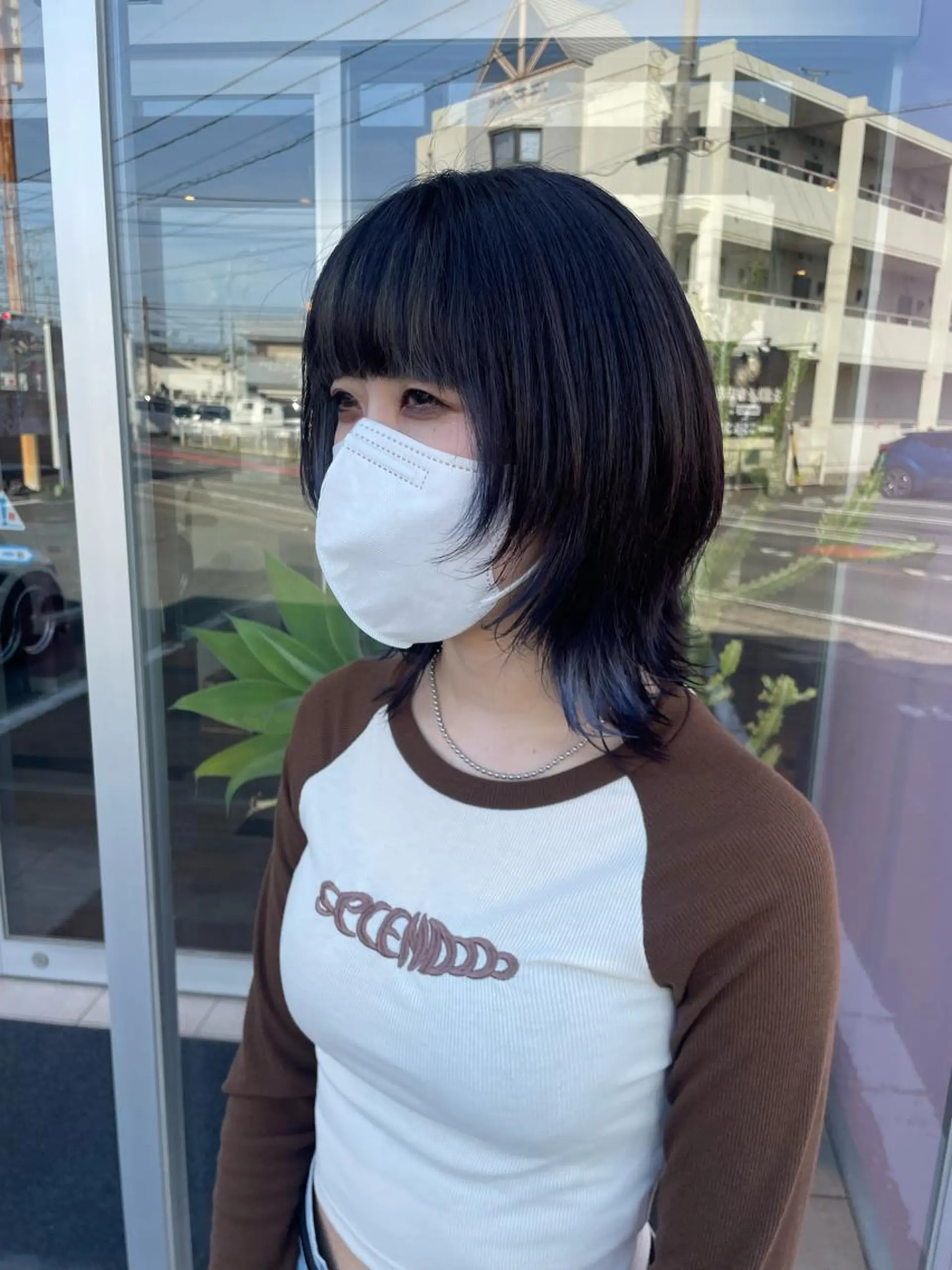 ミディアム カラー バレイヤージュ ブリーチ ケアブリーチ 透明感カラー デザインカラー ひなた 艶カラー/渋谷のヘアスタイル