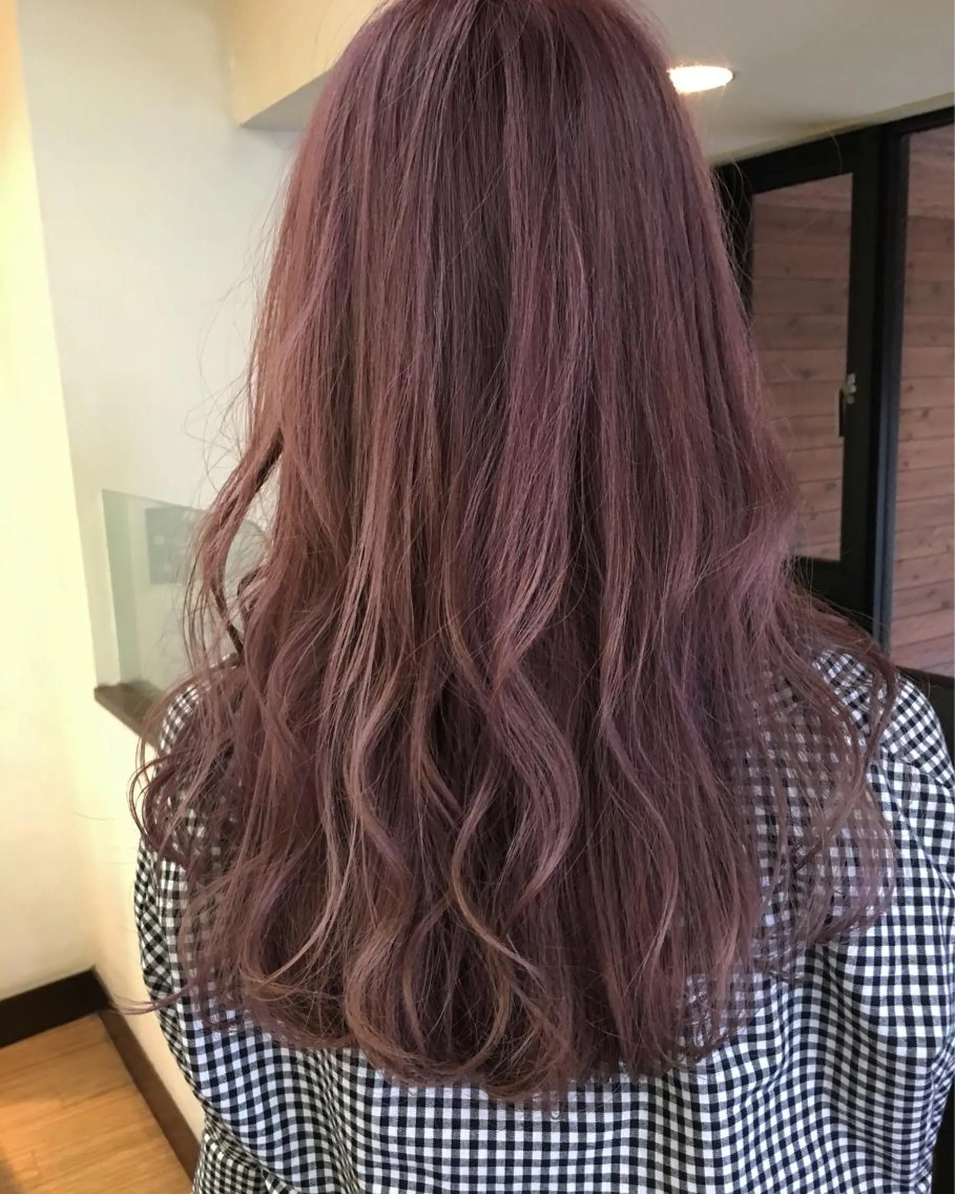 ロング カラー ブリーチ ピンクカラー カット ヘアカラー トリートメント 萌花　moeka /韓国/レイヤーのヘアスタイル