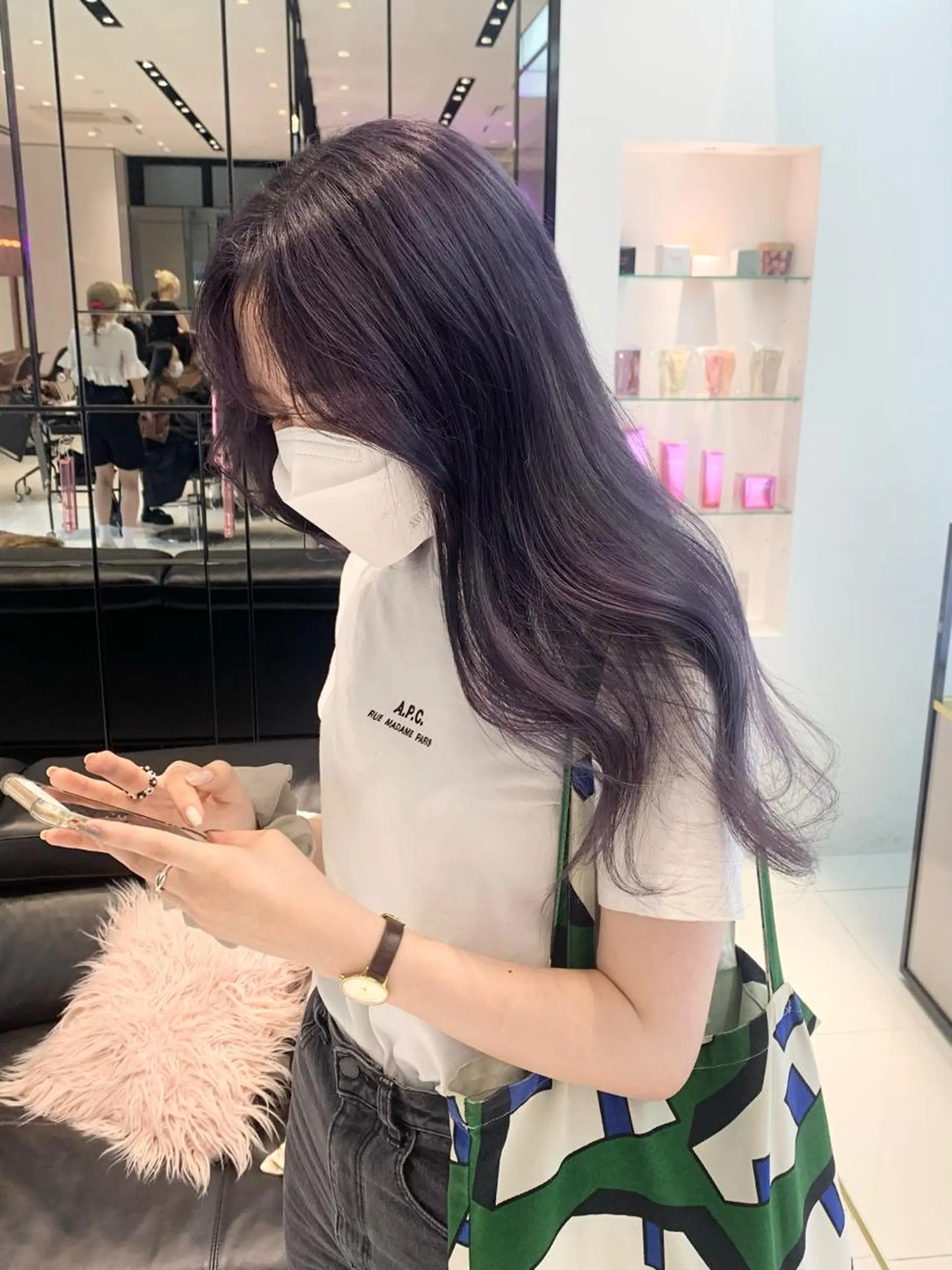 ロング カラー ブルーカラー ブルーラベンダー ラベンダーカラー カット ヘアカラー ハッシュカット/ハイ トーン/MANAMIのヘアスタイル