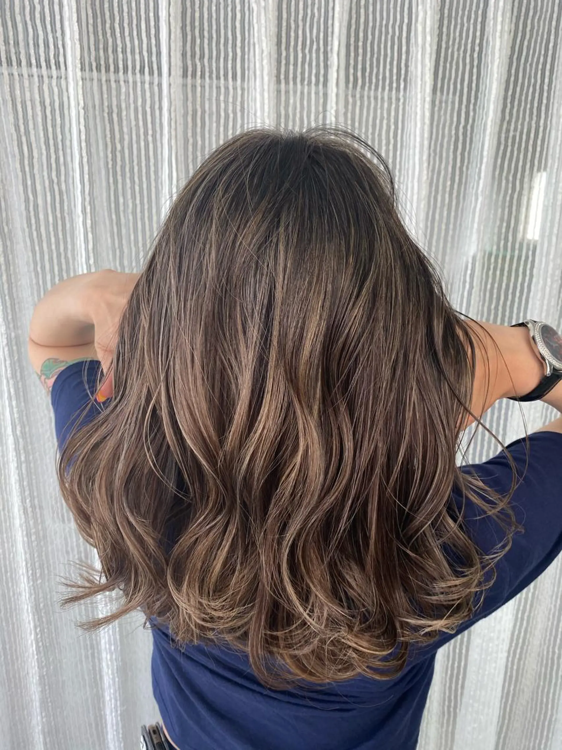 セミロング カラー パーマ 美容室 ソンリエのヘアスタイル