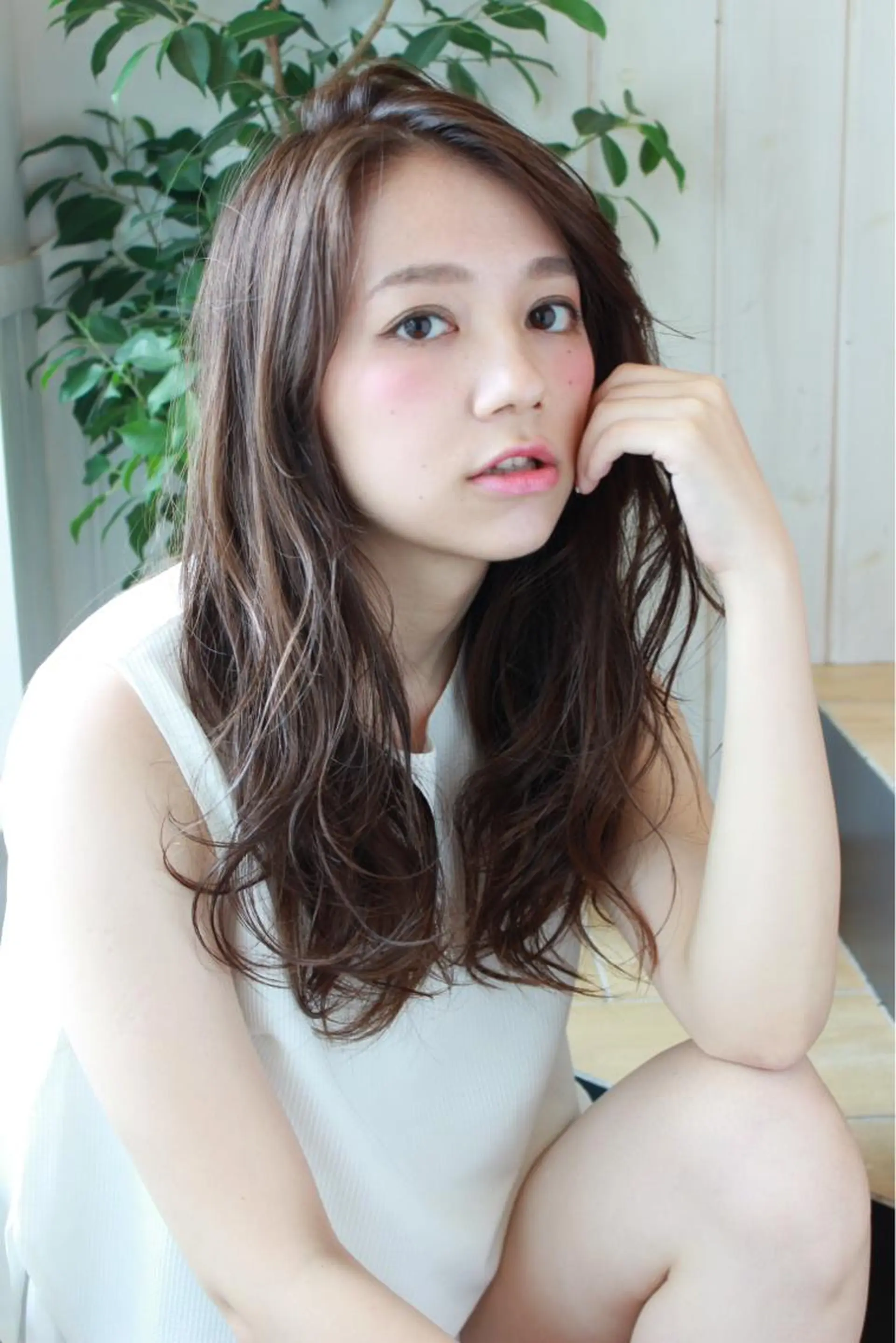 セミロング ロング カラー アッシュ 外国人風カラー 透明感・艶カラー/ 坂田友梨奈のヘアスタイル