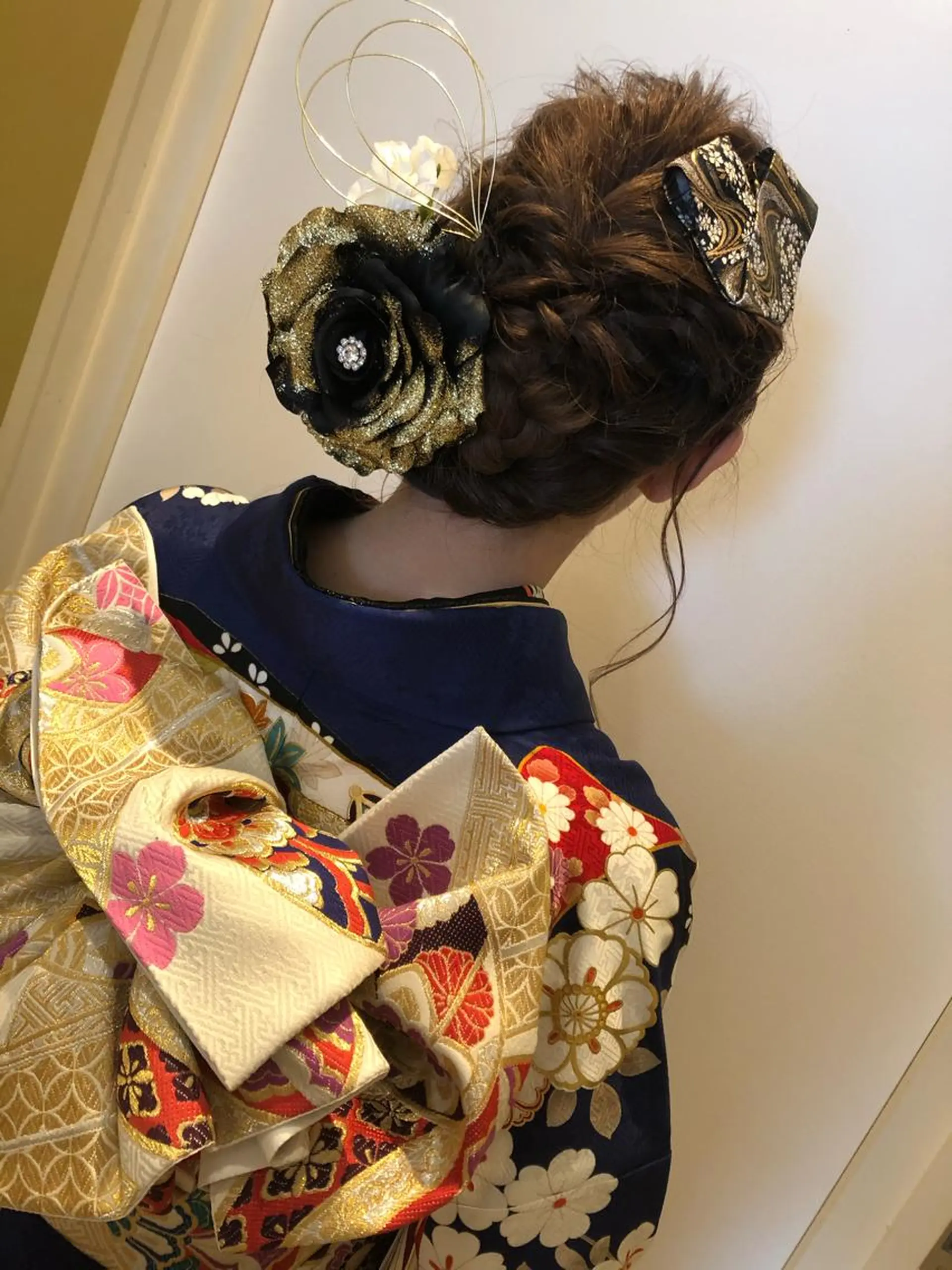 セミロング ヘアアレンジ 成人式 加瀬 真弓のヘアスタイル