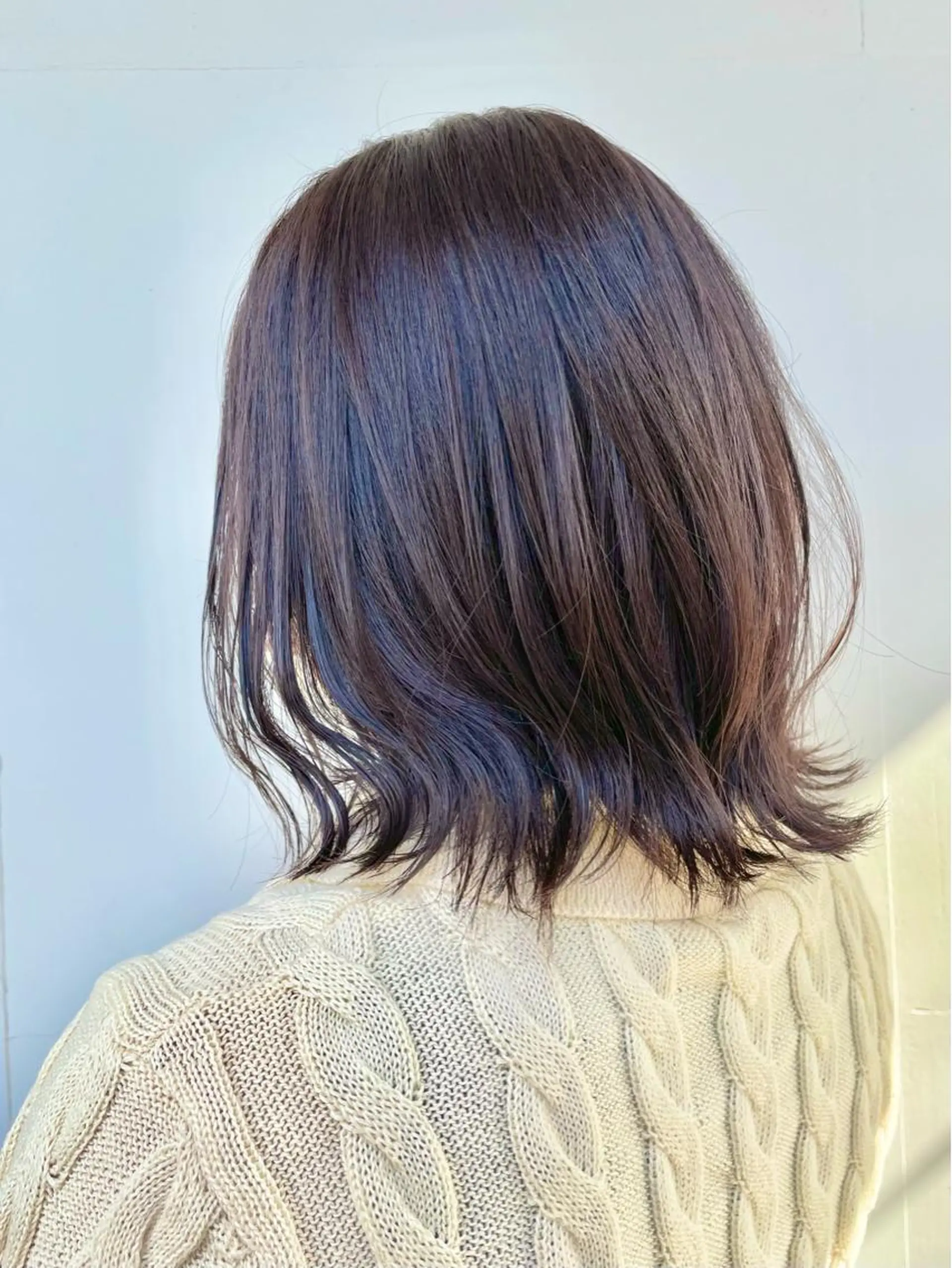 ミディアム カラー アディクシーカラー 黒髪 ブルーカラー ブルーブラック ブラウンカラー ヘアカラー 藤澤 夏実/インナーカラーのヘアスタイル