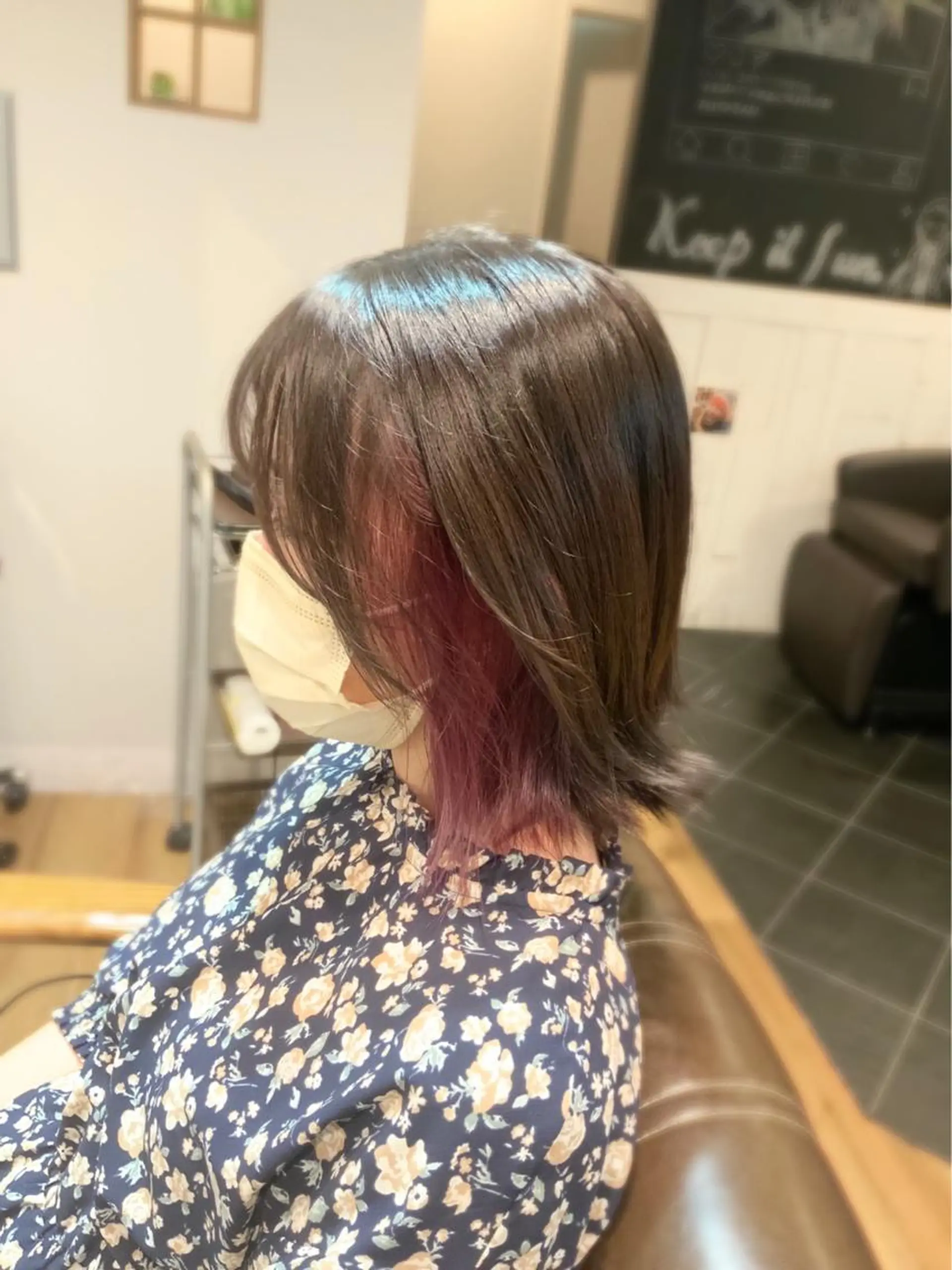カラー インナーカラー ピンクカラー バイオレットカラー ヘアカラー トリートメント 堀 望美のヘアスタイル