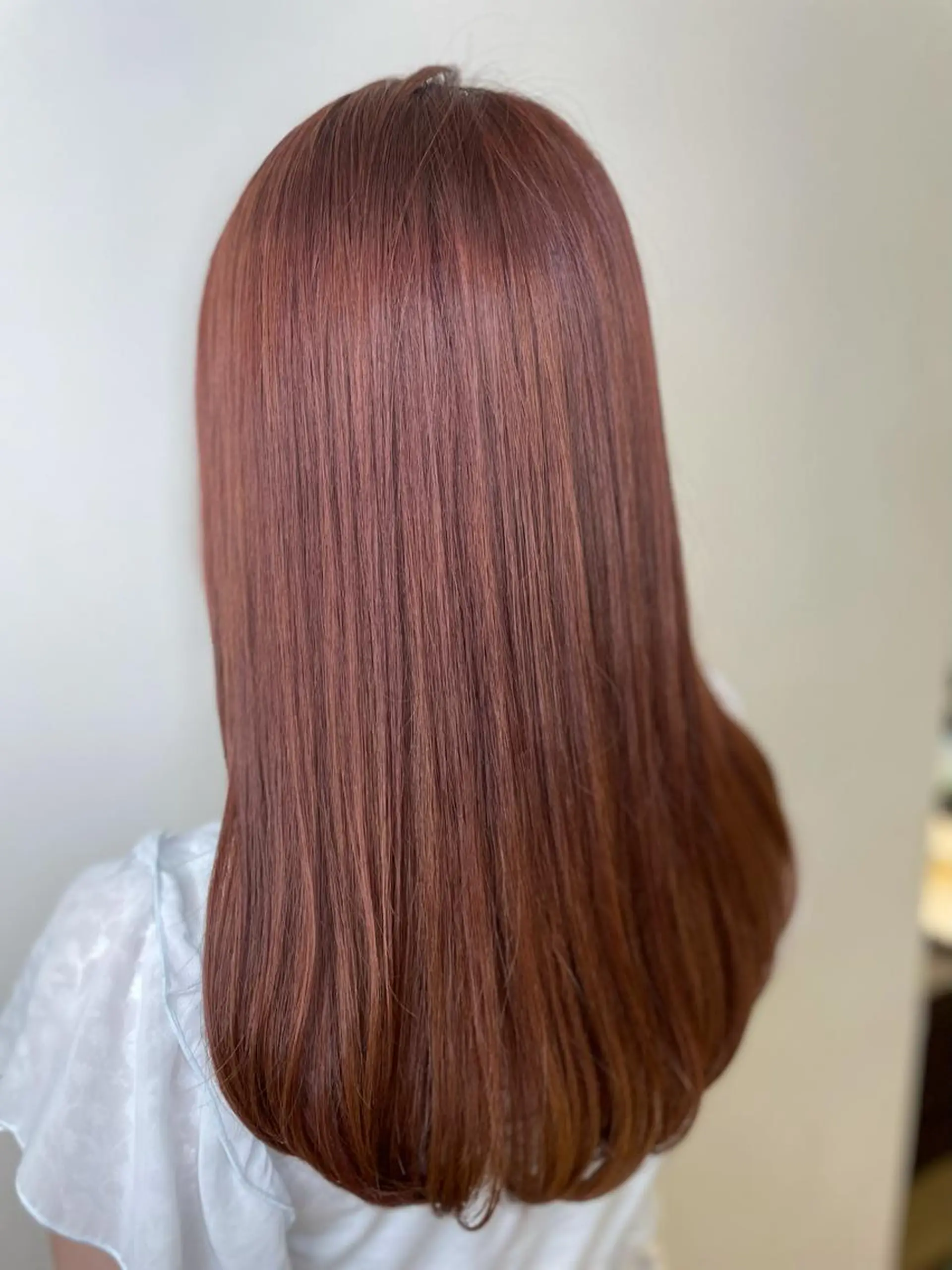 ロング カラー ベージュカラー ピンクカラー ピンクベージュ カット ヘアカラー トリートメント IORI #韓国ヘア#髪質改善のヘアスタイル