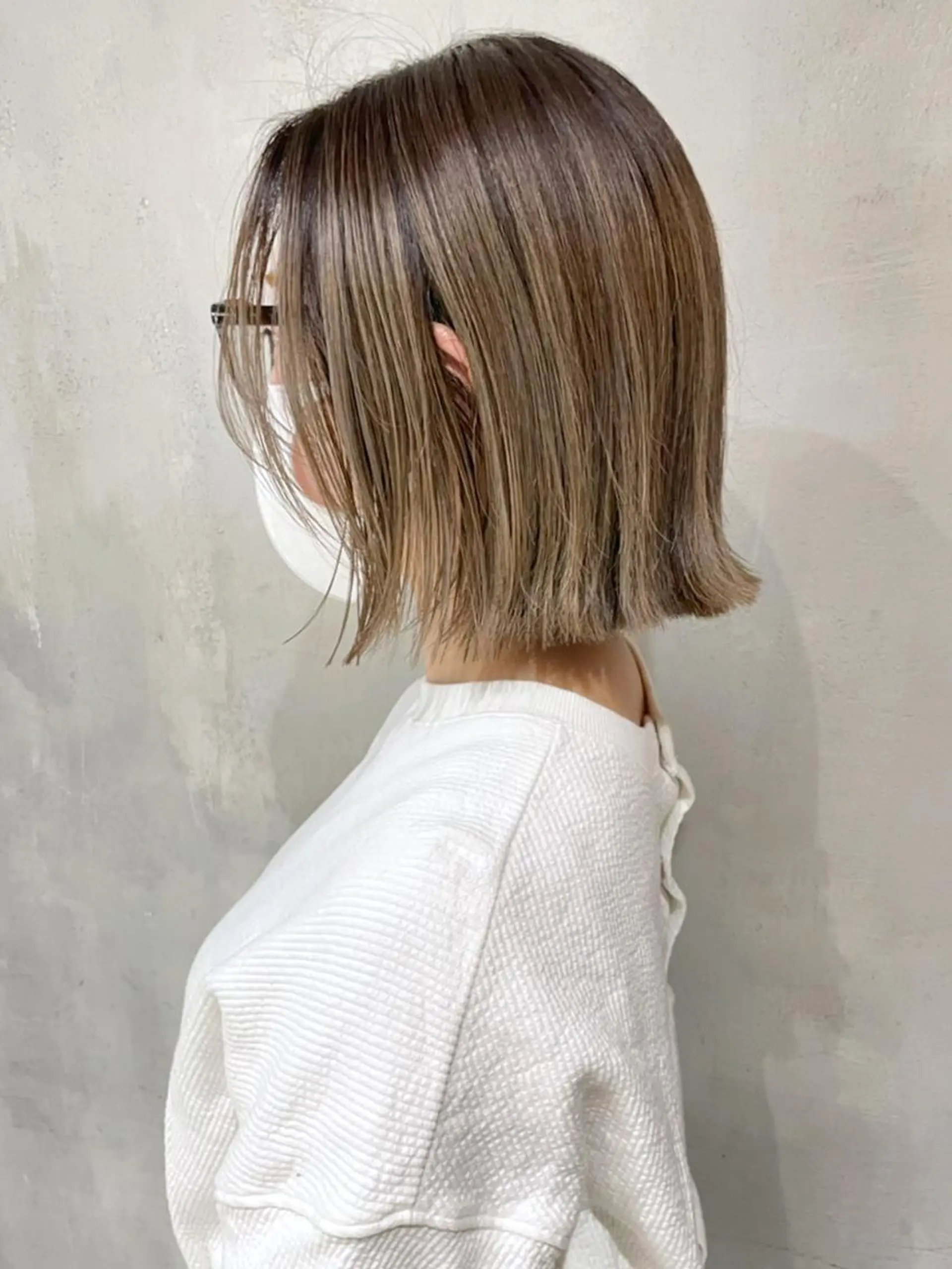 カラー パーマ ヘアアレンジ アッシュ ベージュカラー ボブ カット ヘアカラー トリートメント ITbyALBUM 松戸のヘアスタイル