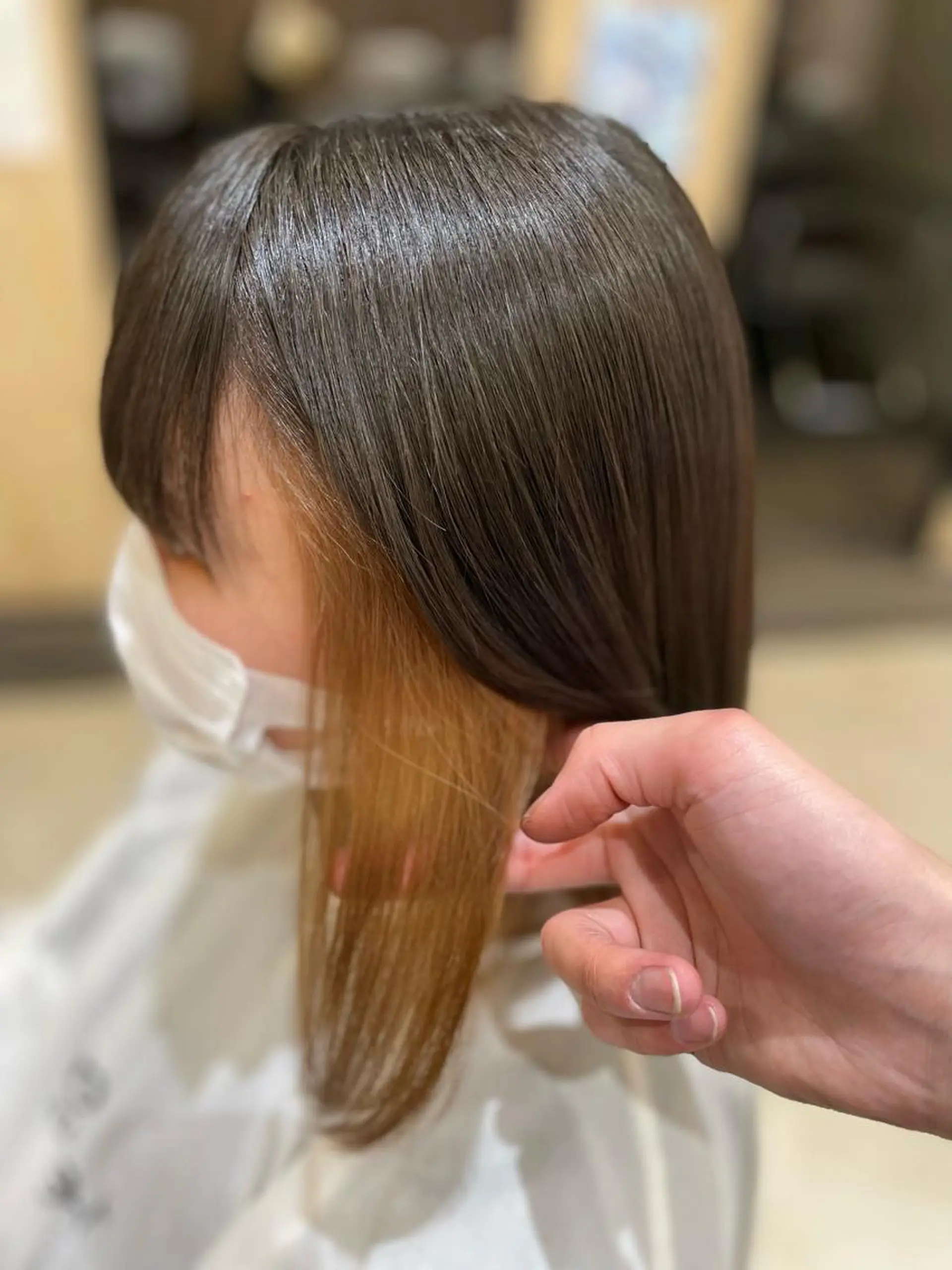 ミディアム カラー ベージュカラー ミルクティーベージュ AGU hair vigor 三条店所属・AGU 三条店 林　雄のヘアスタイル