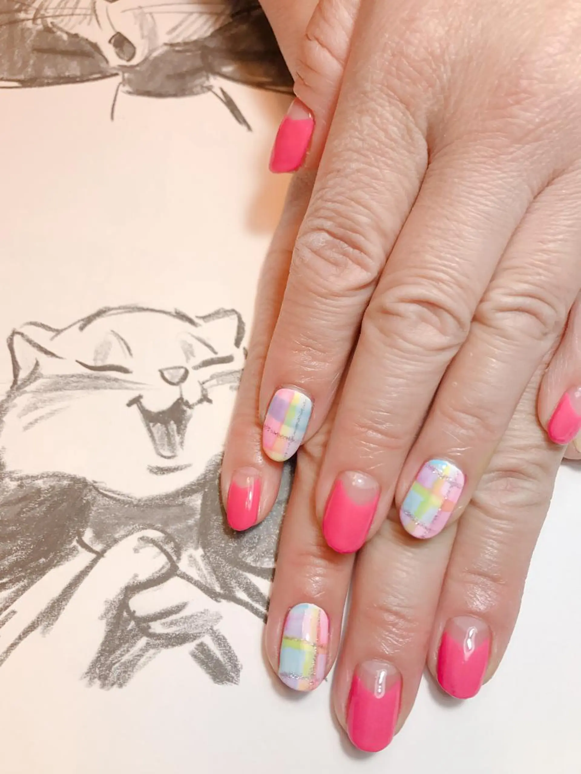 ネイル フレンチネイル 逆フレンチ owlnail /持込みデザイン専門のネイルデザイン
