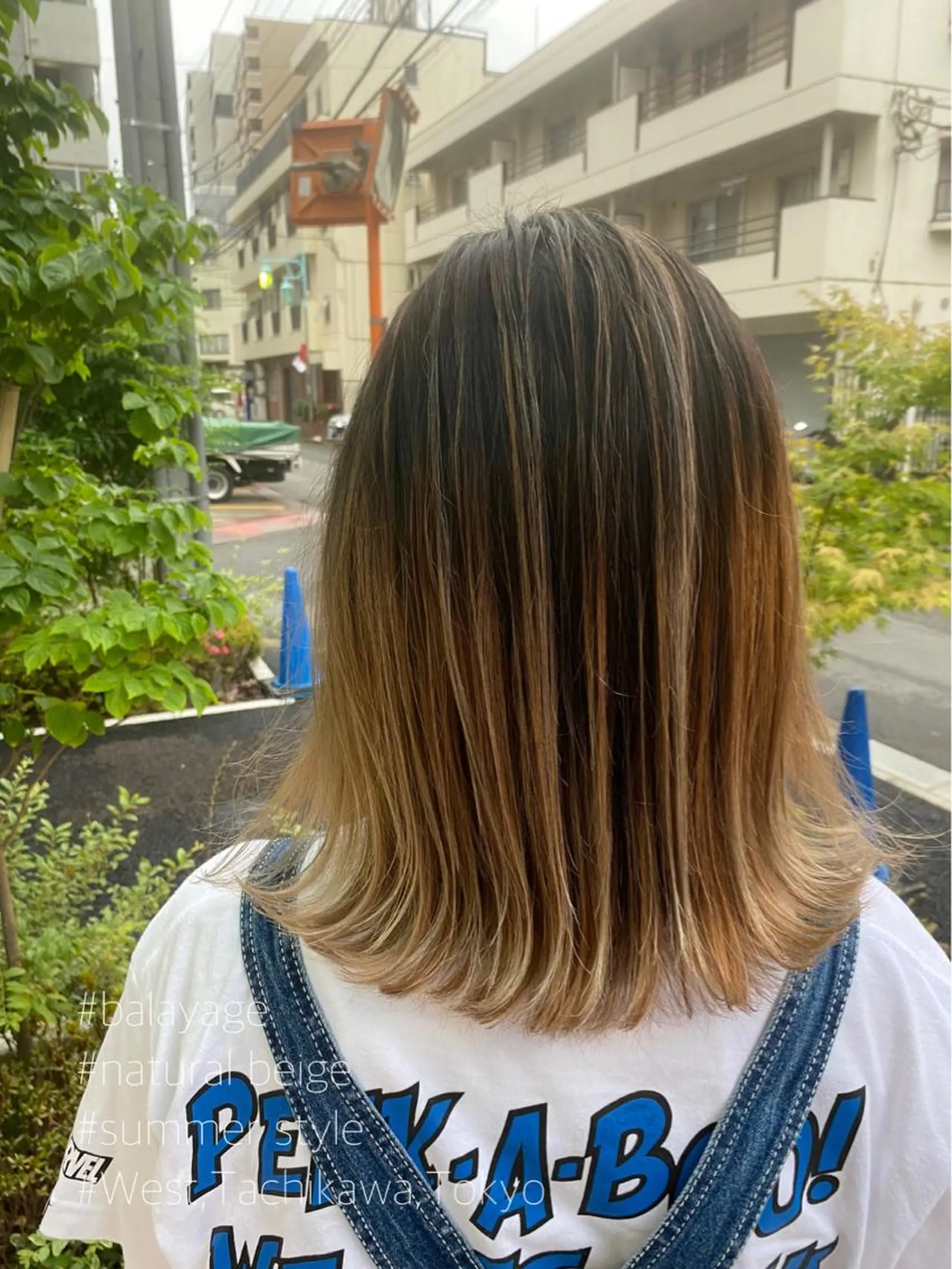ミディアム カラー バレイヤージュ レイヤーカット 竹嶌 健吾のヘアスタイル