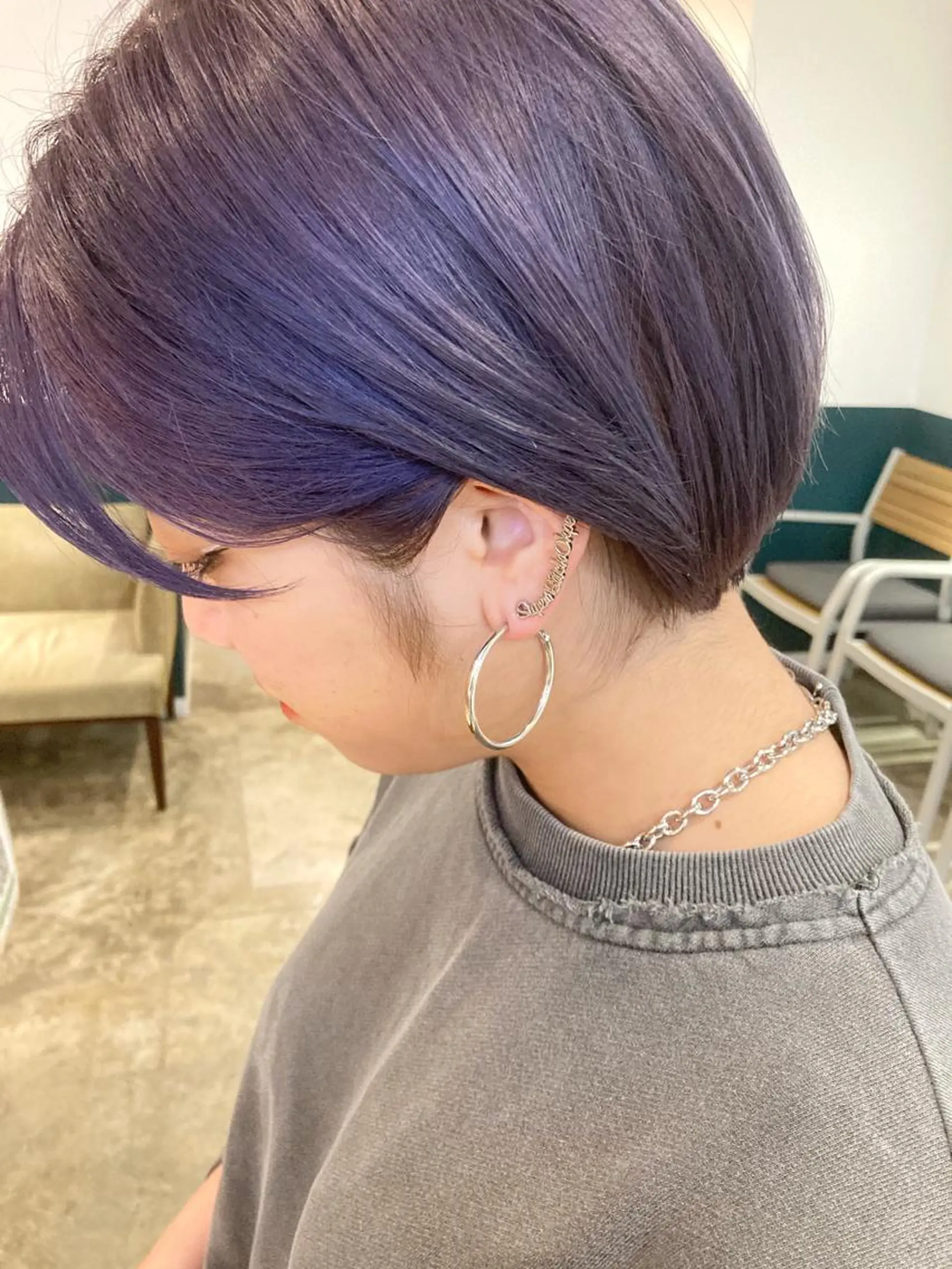 ショート パープルカラー カット ヘアカラー カラーリスト菅野 竜矢🌈のヘアスタイル
