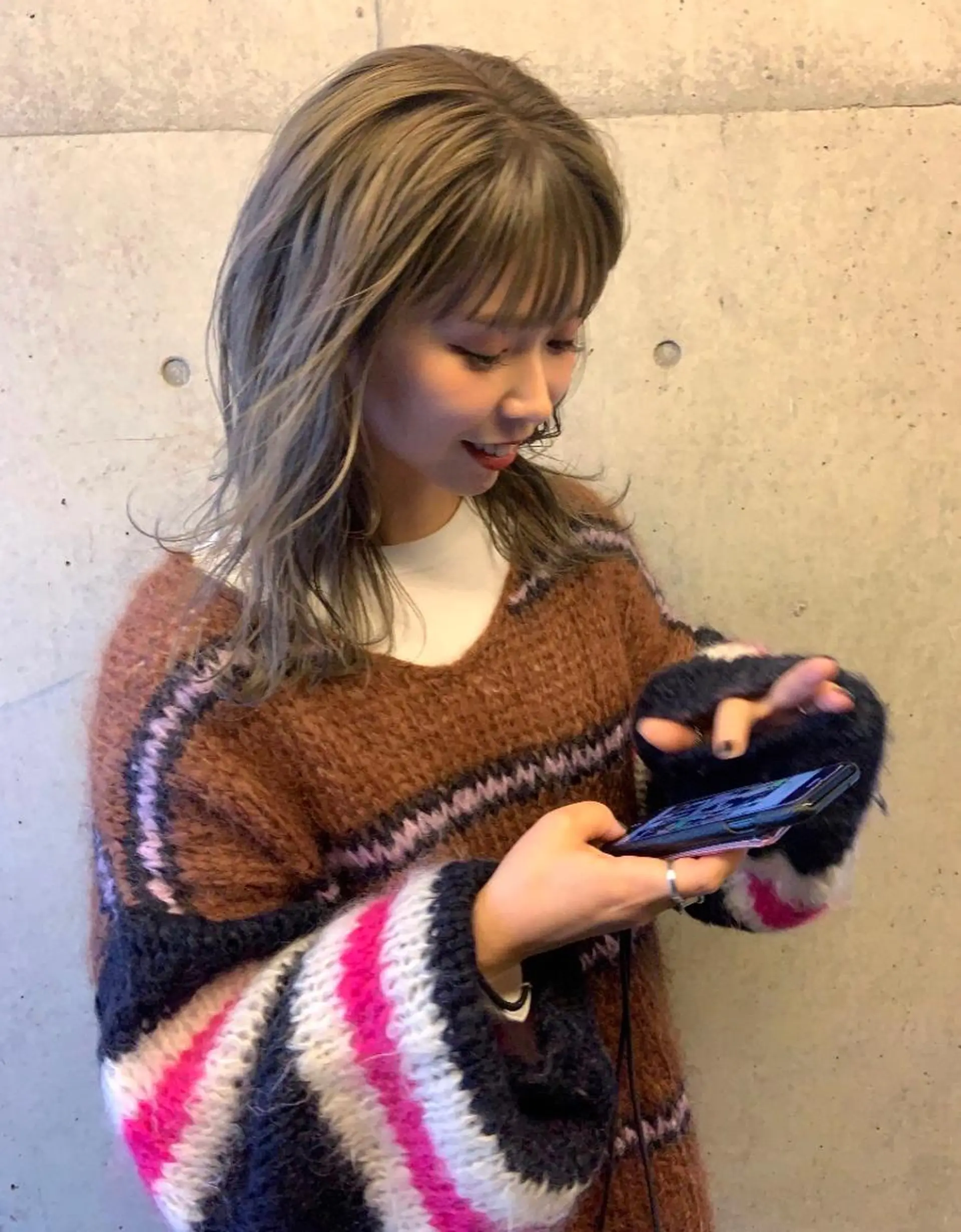 ミディアム カラー ブリーチ ハイトーンカラー ♡ma ki♡のヘアスタイル