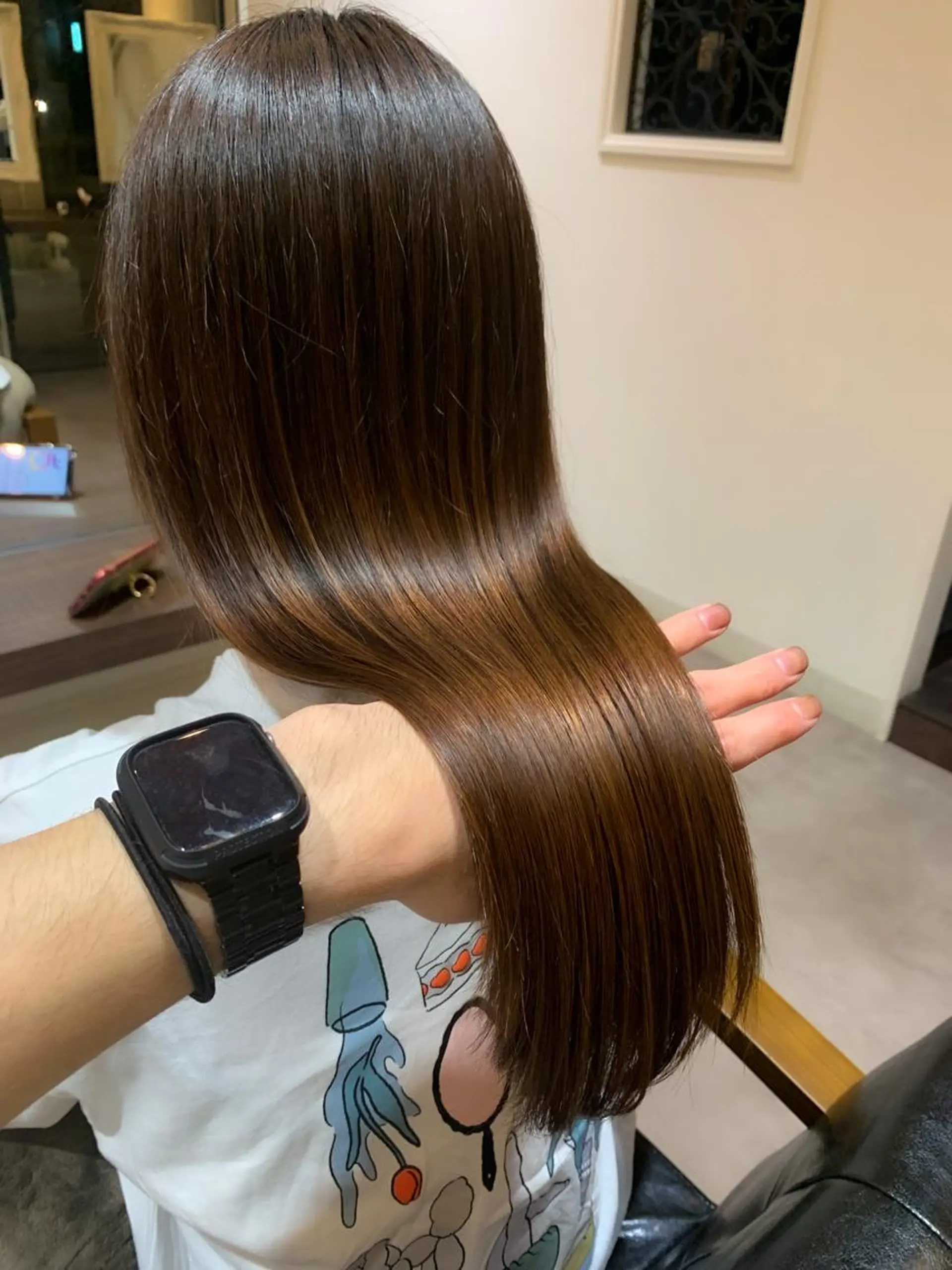 ロング ハイライト 髪質改善 韓国風ヘア 縮毛矯正 トリートメント カット ヘアカラー Uni.所属・地毛風ストレート/ 髪質改善/榎本流行のヘアスタイル