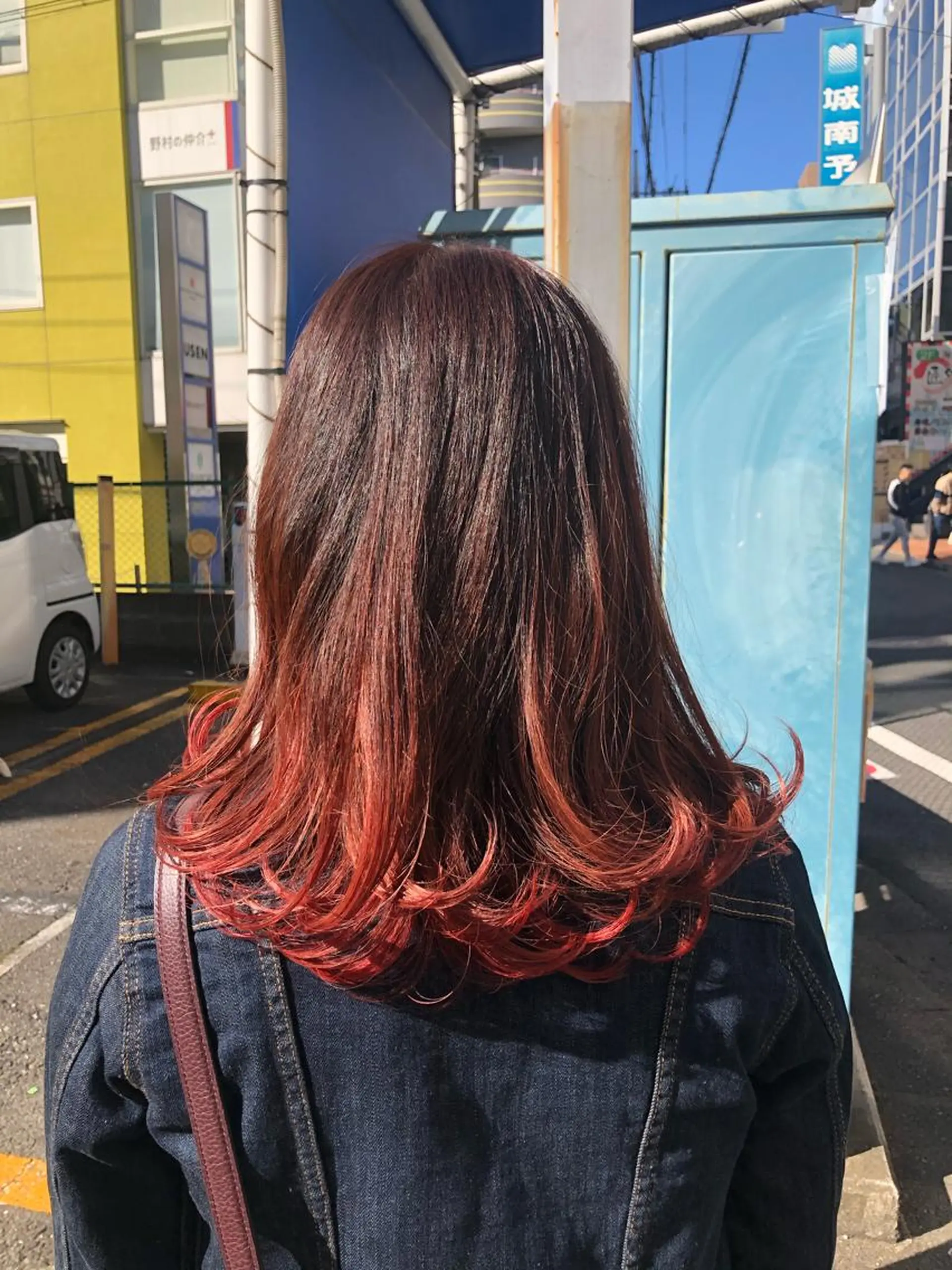 セミロング カラー ブラウンカラー カシス グラデーションカラー ピンクカラー ピンクブラウン dogstar小林諒 レイヤー/パーマのヘアスタイル