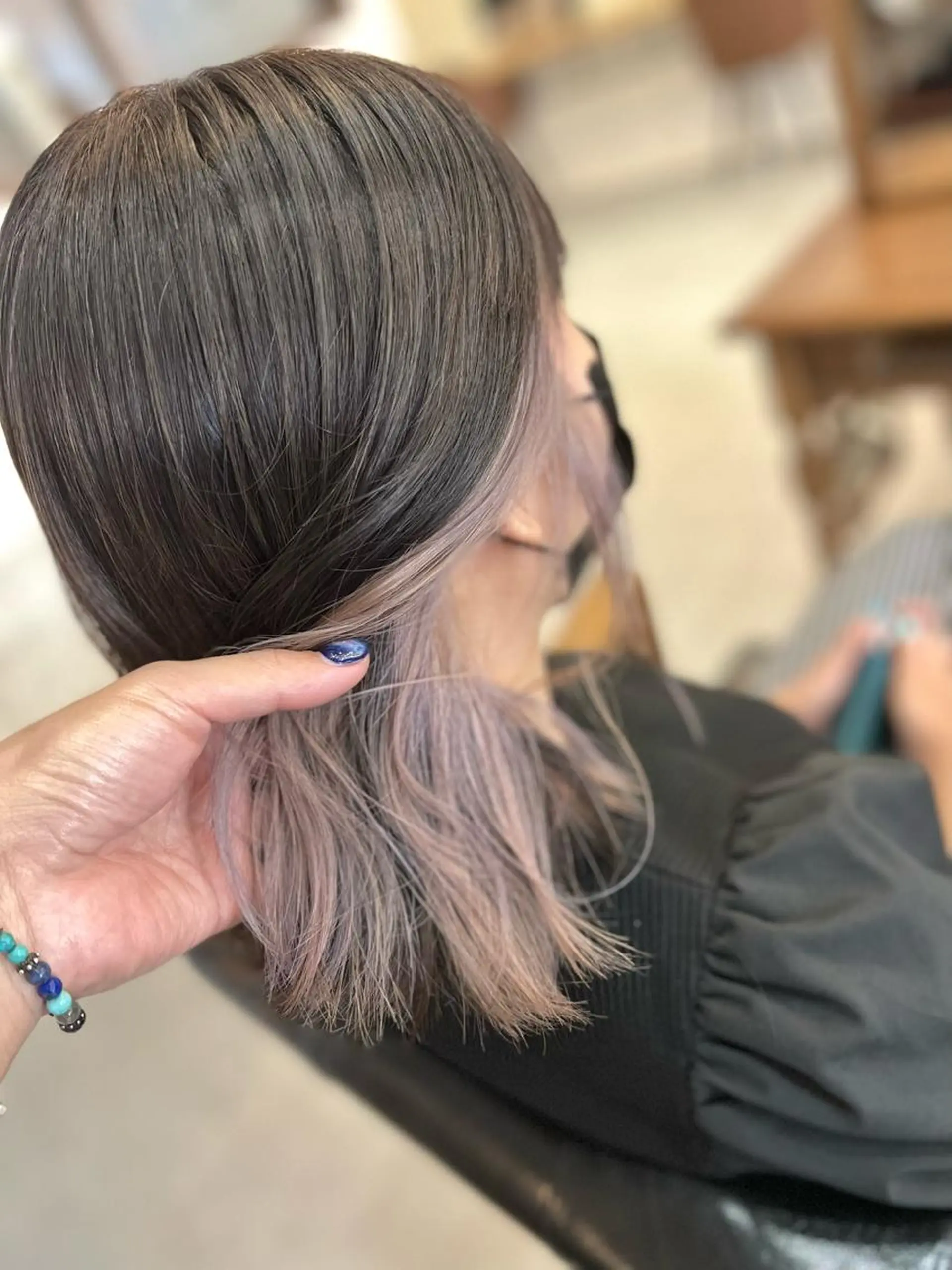 ミディアム カラー ベージュカラー ブリーチ 透明感カラー ラベンダーカラー ラベンダーピンク ヘアカラー Style Tのヘアスタイル