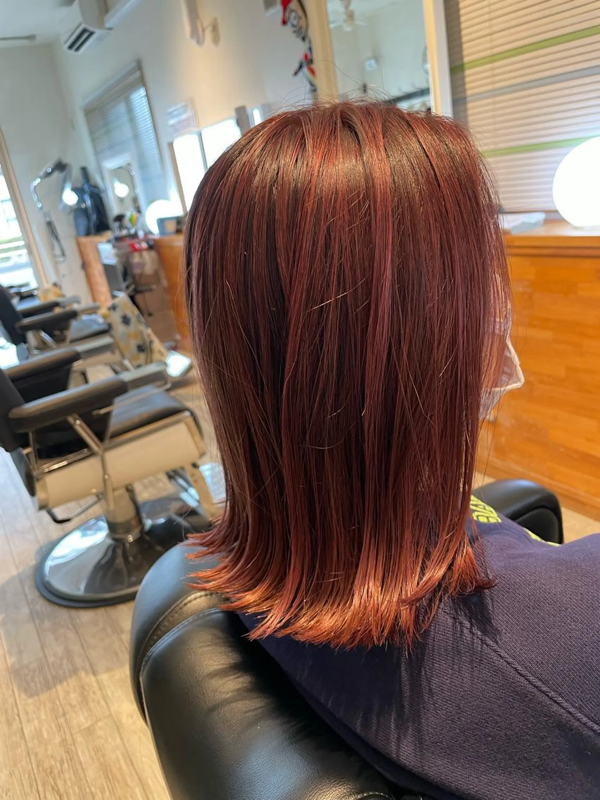 セミロング カラー ハイライトカラー ピンクカラー ハイライト one☆star所属・ママ美容師　守谷 明日香のヘアスタイル