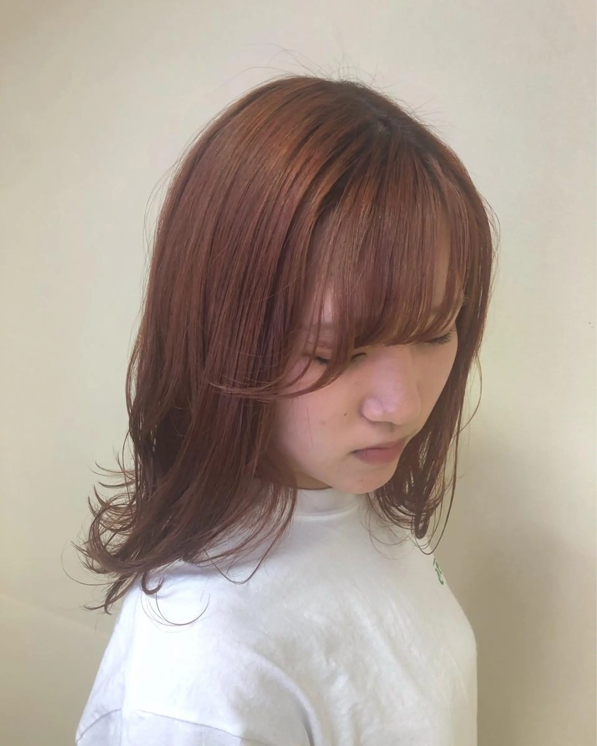 セミロング カラー ヘアアレンジ 透明感カラー ハイトーンカラー オレンジ 丸谷 みくのその他イメージ