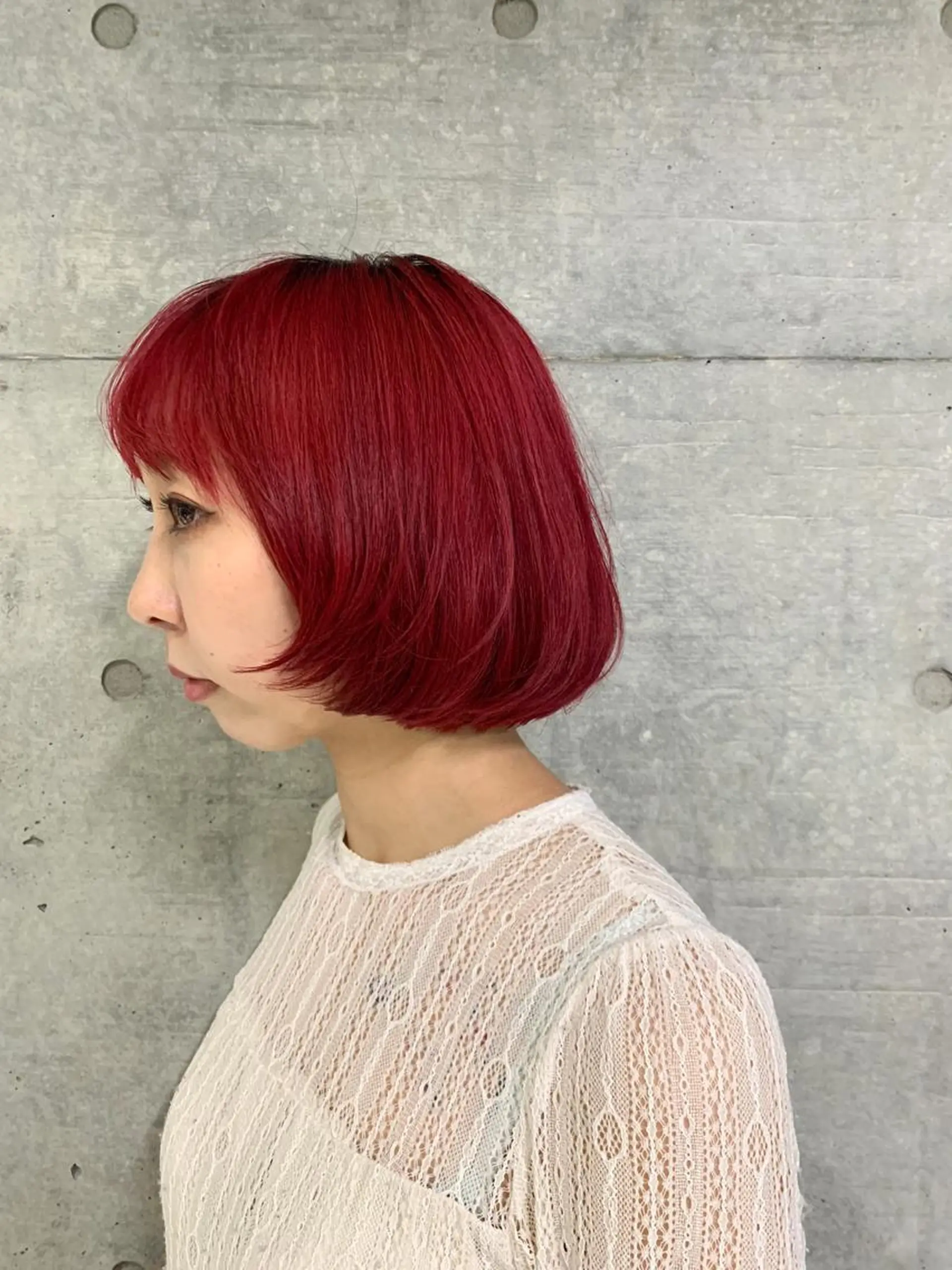 ロング カラー ブリーチ ケアブリーチ ダブルカラー インナーカラー レッドカラー ヘアカラー トリートメント THE./ブリーチ 透感カラー/髪質改善のヘアスタイル