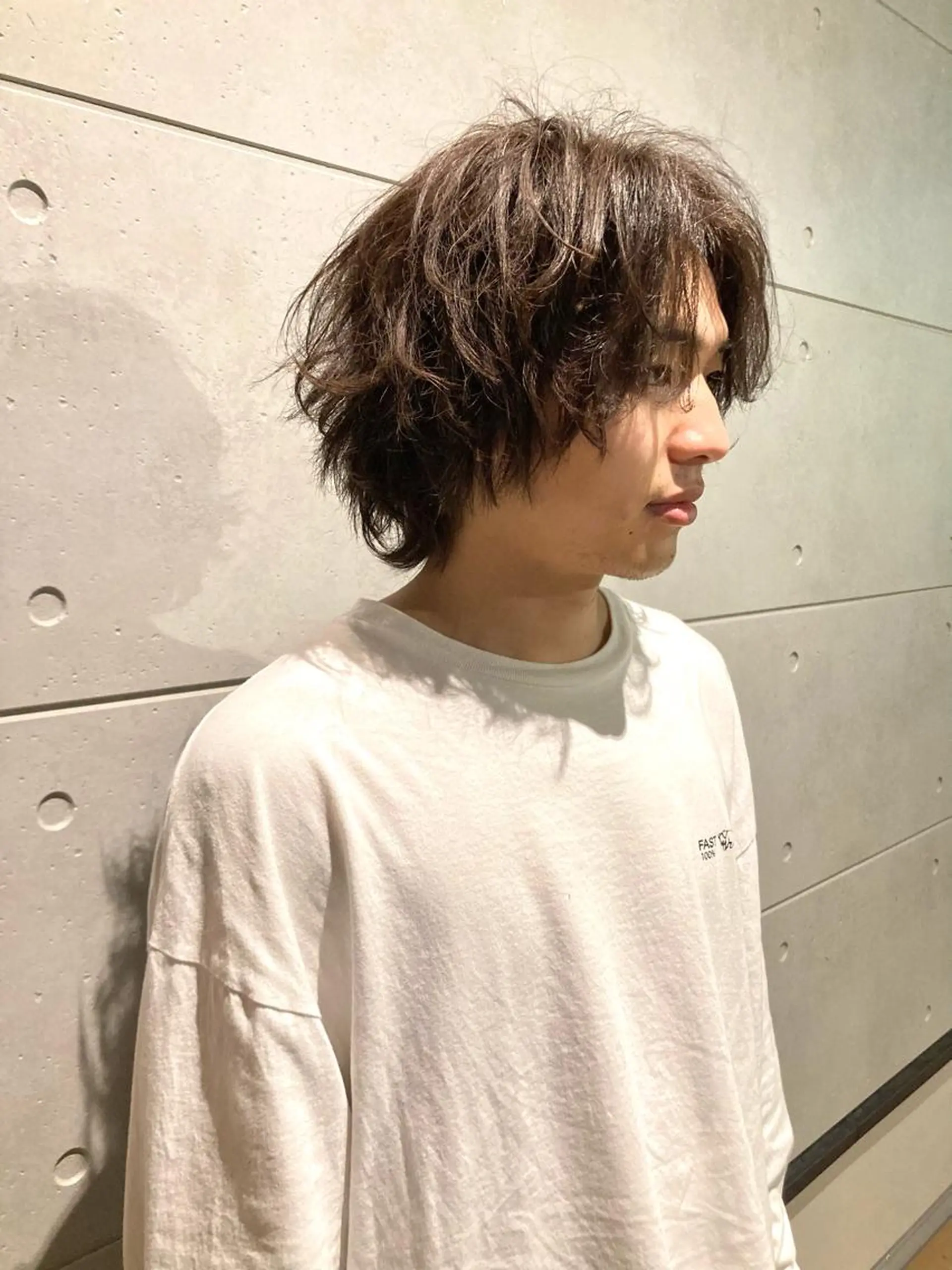 ミディアム パーマ メンズ カット パーマ メンズ特化❤️‍🔥 パーマ職人江口佳乃のヘアスタイル