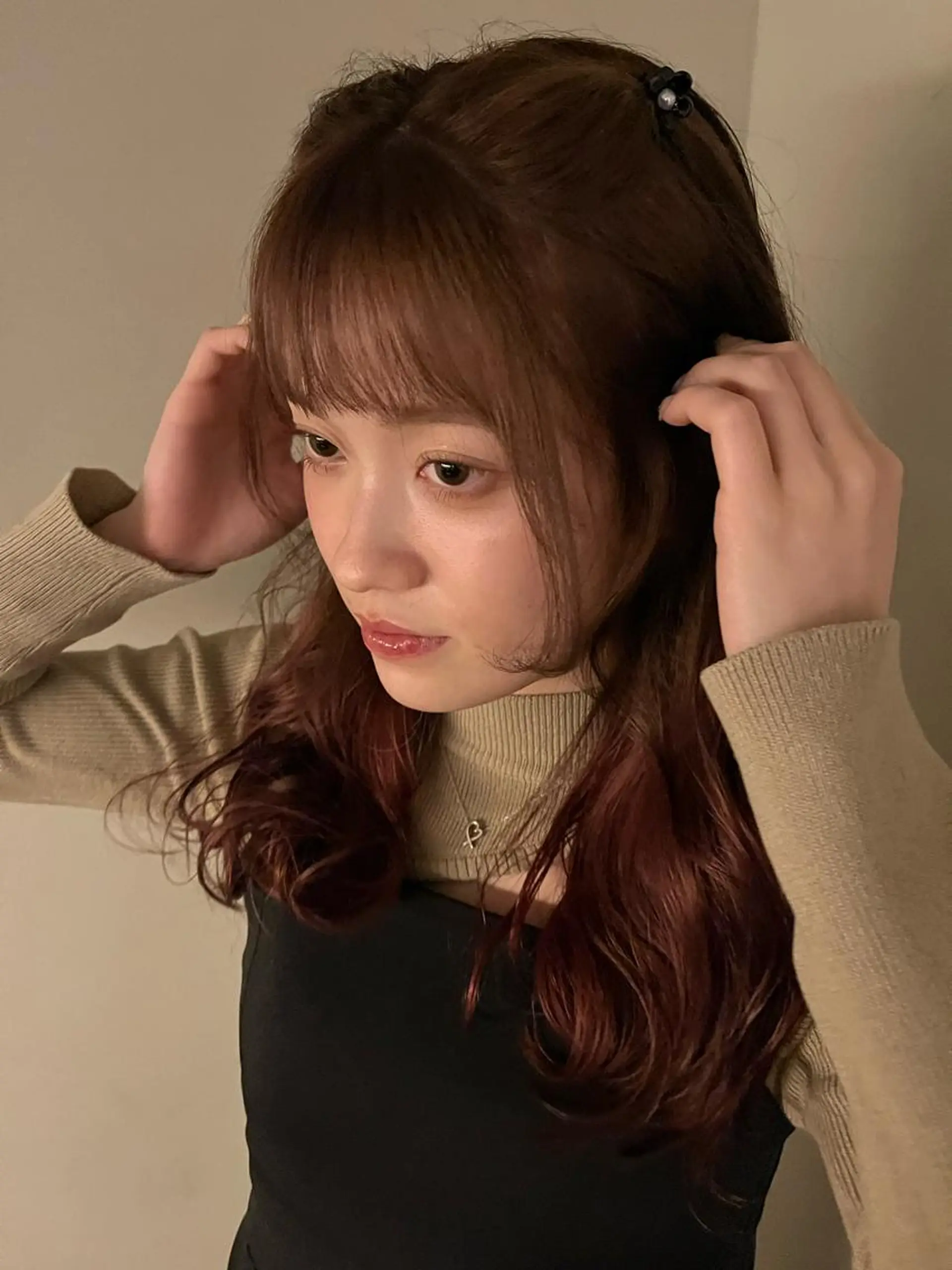 セミロング カラー ヘアカラー SIKI yuuna モテ韓国ヘア☁️のヘアスタイル
