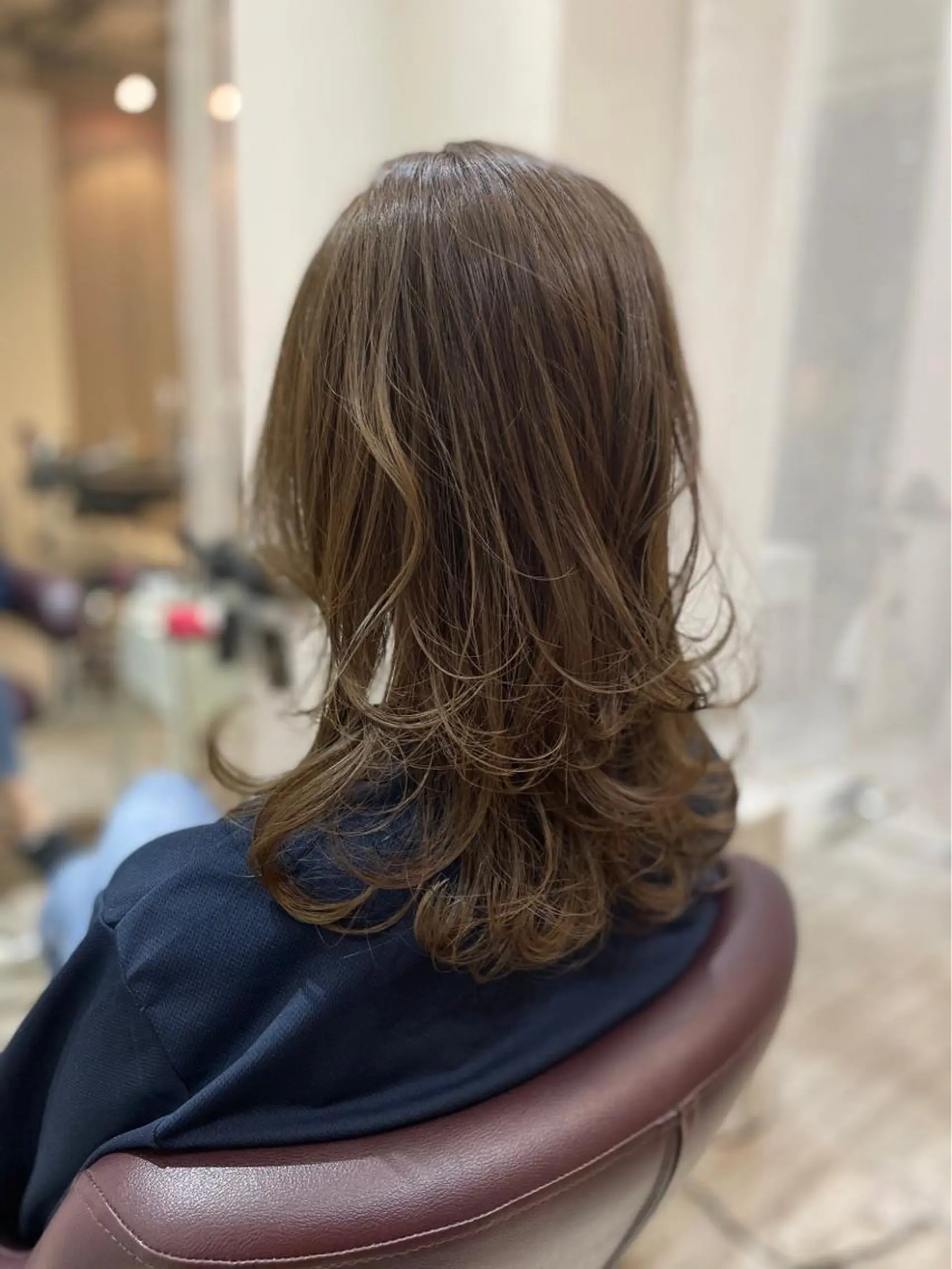 セミロング カラー ハイライトカラー ボブ ハイライト 学生 韓国風ヘア カット ヘアカラー トリートメント XES-TA所属・中村 よしひでのヘアスタイル