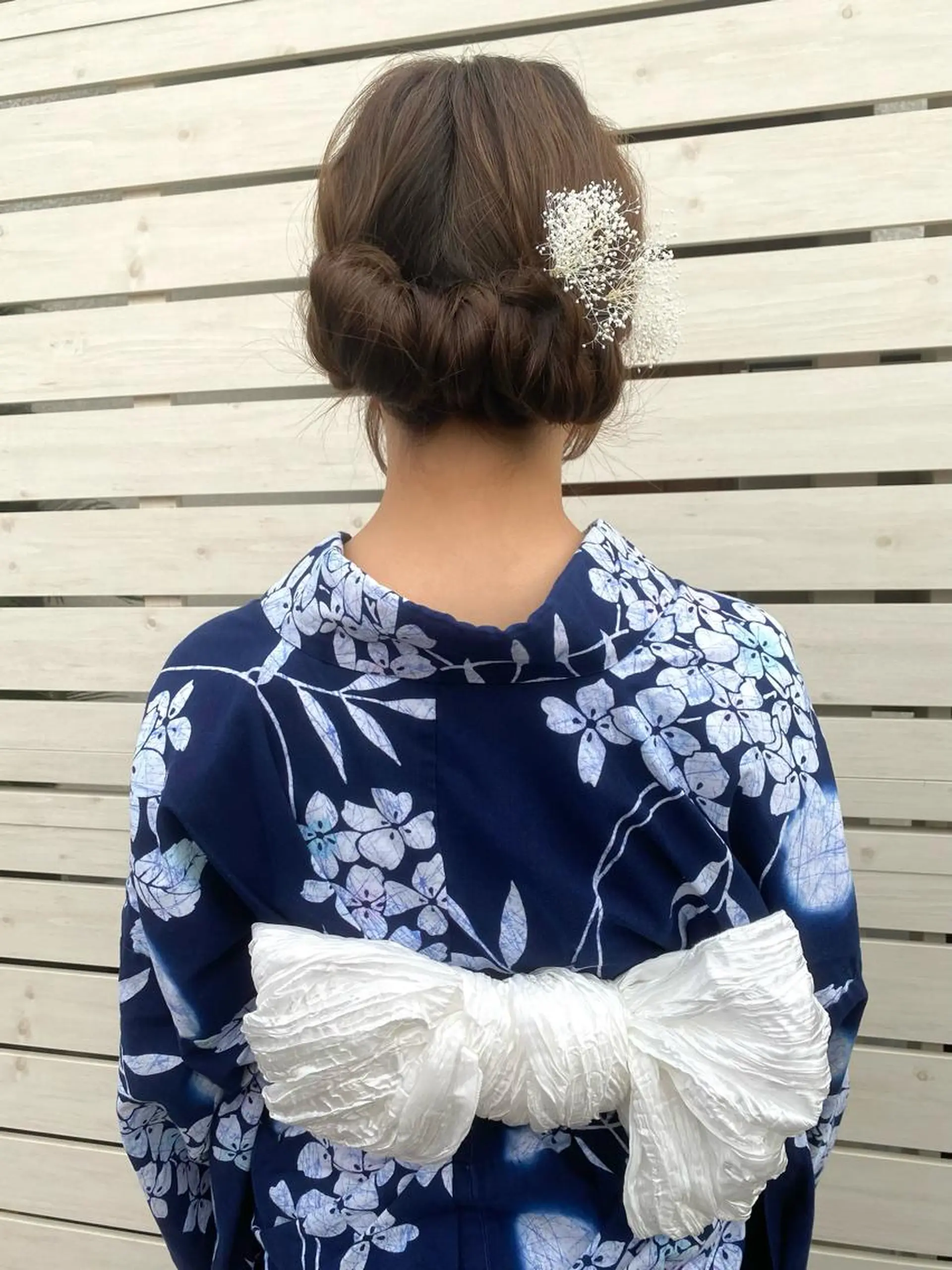 セミロング ヘアアレンジ 浴衣 ヘアセット 桑原 菜摘のヘアスタイル