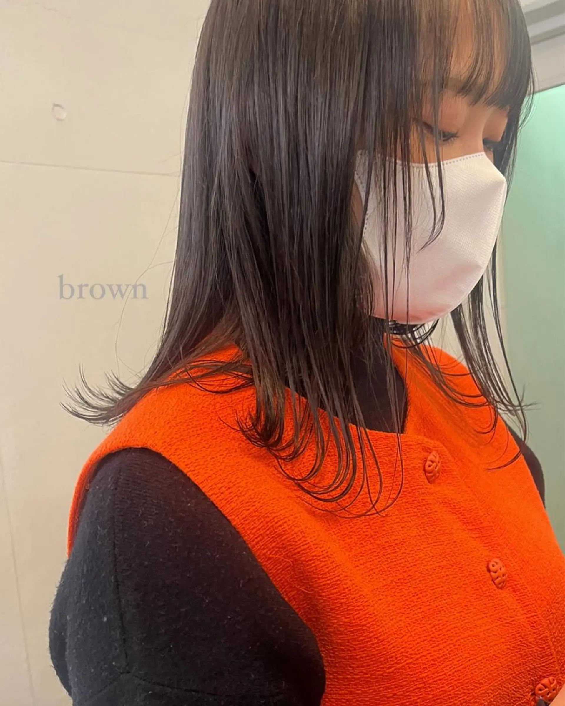 ミディアム カラー カット ヘアカラー トリートメント mizuho🐈‍⬛ 艶髪￤ダークトーンのヘアスタイル