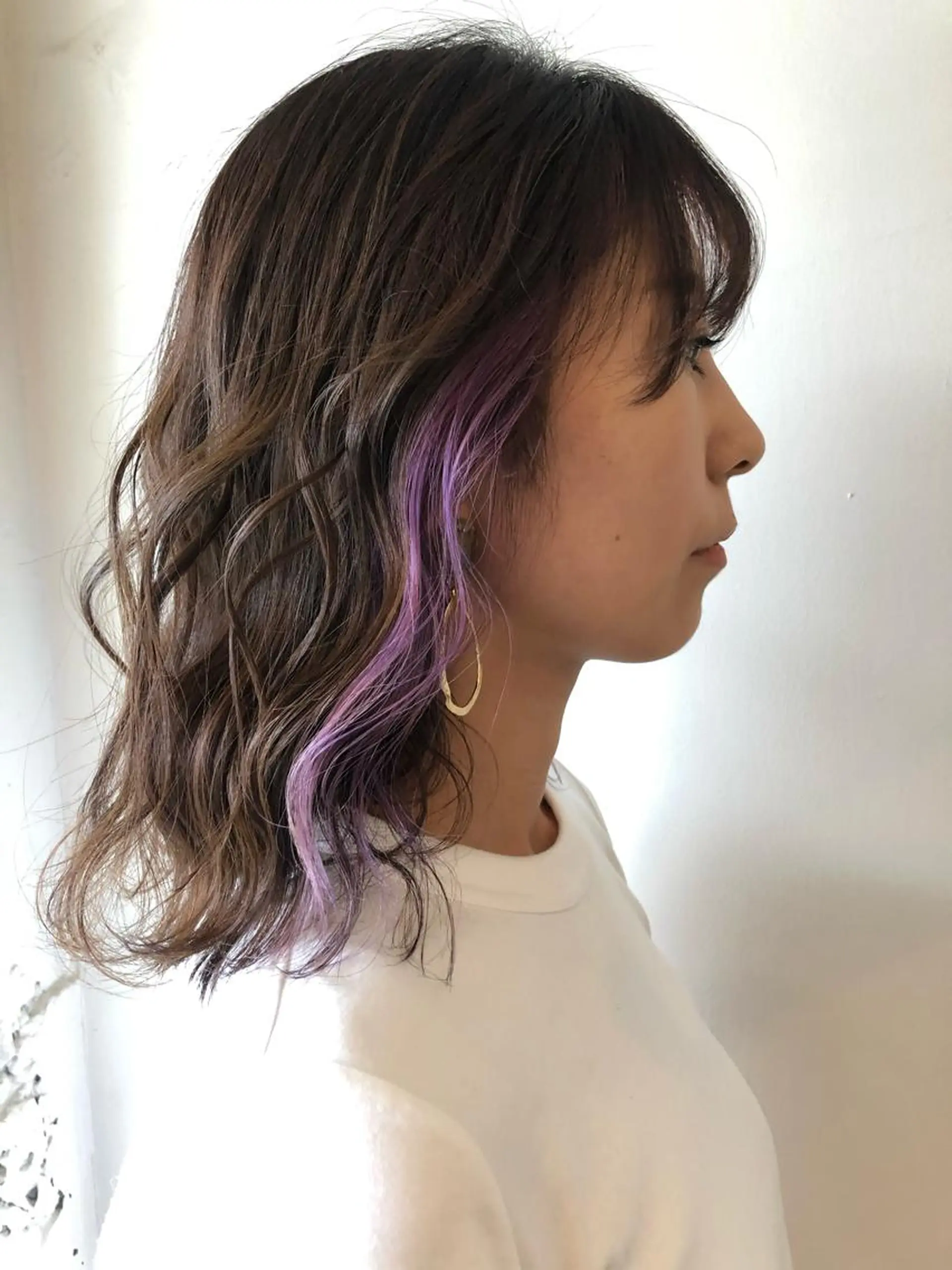 ミディアム カラー 安藤 佑衣のヘアスタイル