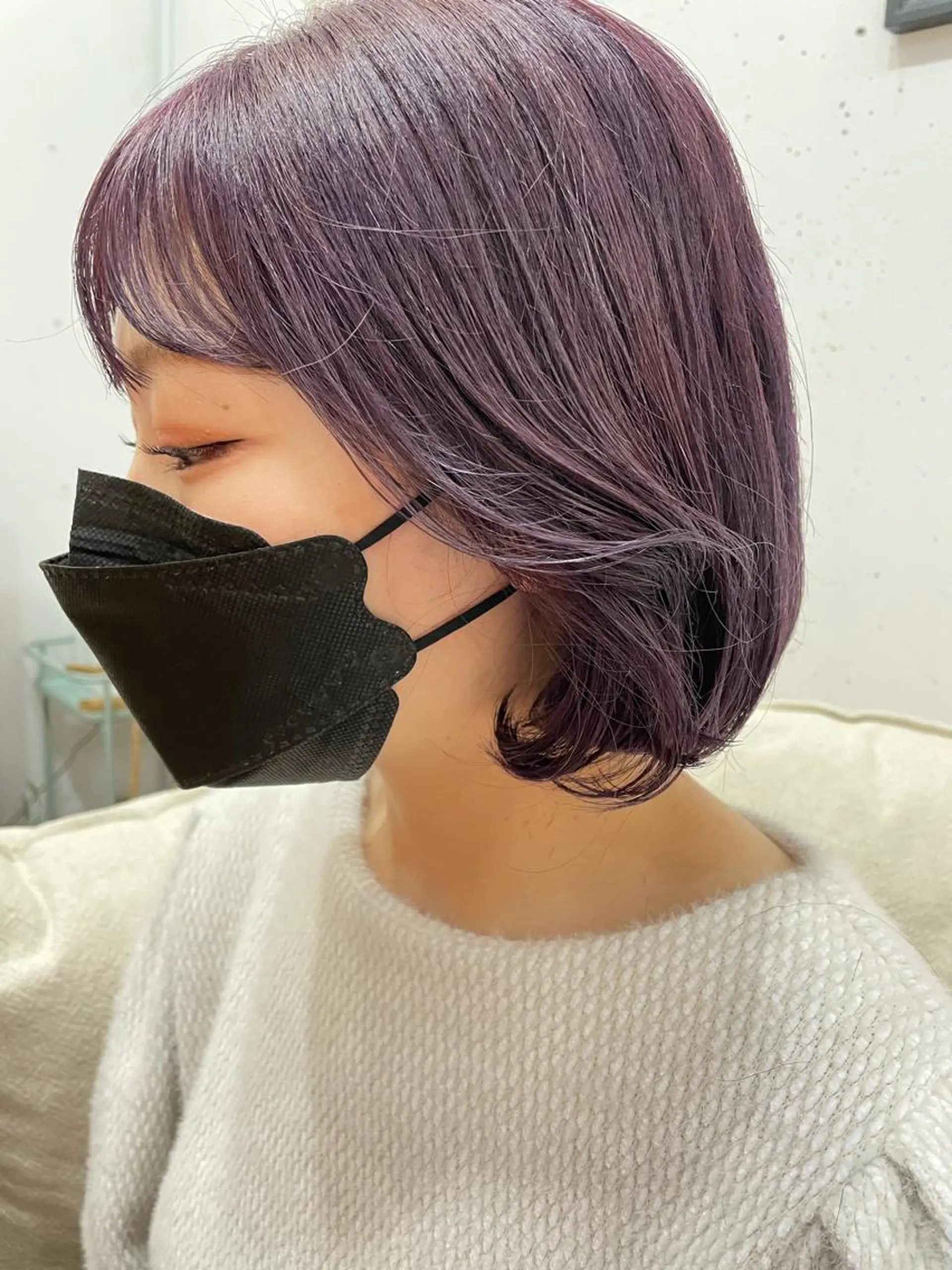 ミディアム カラー タンバルモリ ヘアカラー トリートメント chama レイヤーカットのヘアスタイル