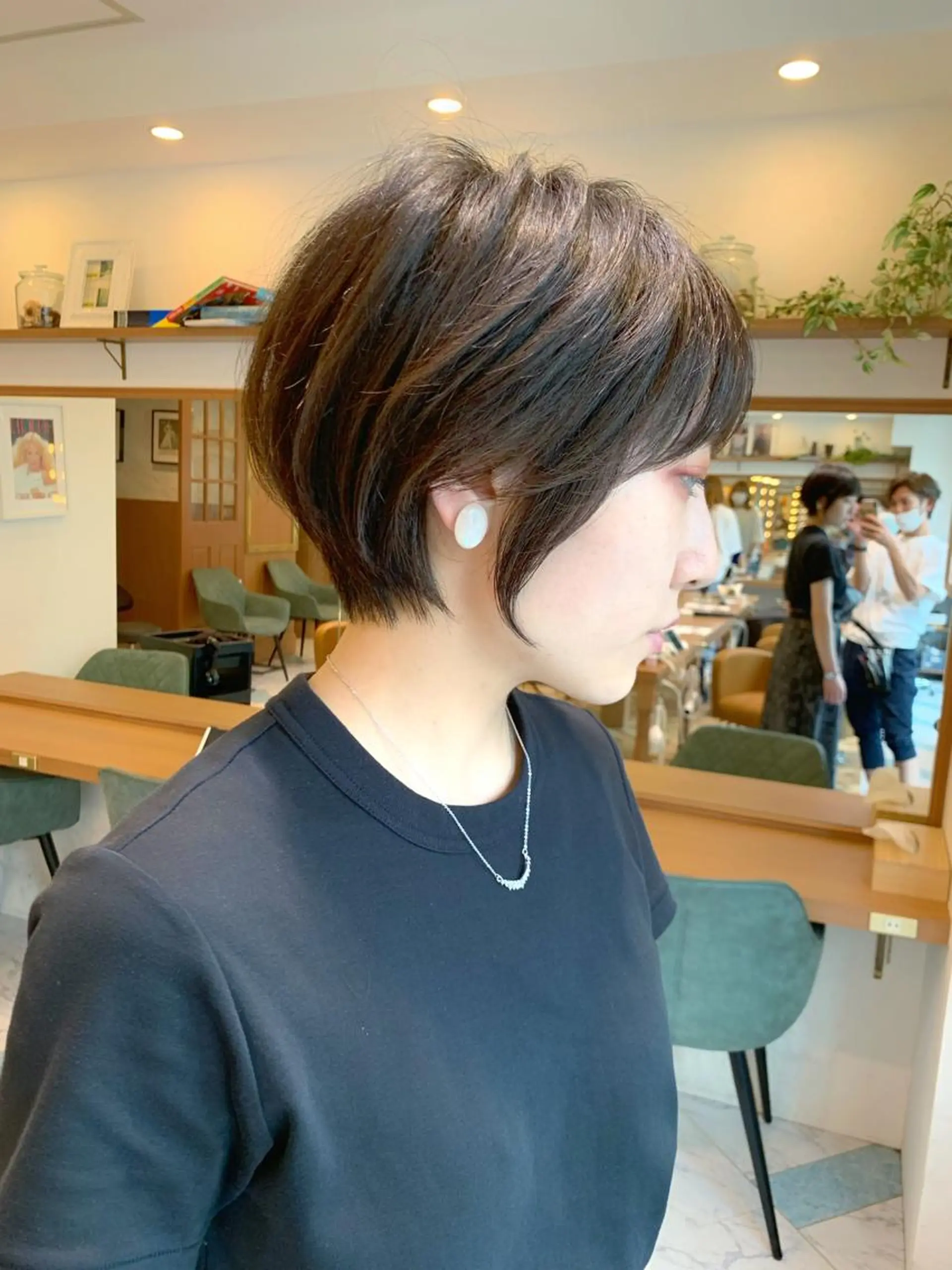 ショート ハンサムショート くせ毛 ハイライト 韓国風ヘア ショートヘア Lond enikaのヘアスタイル