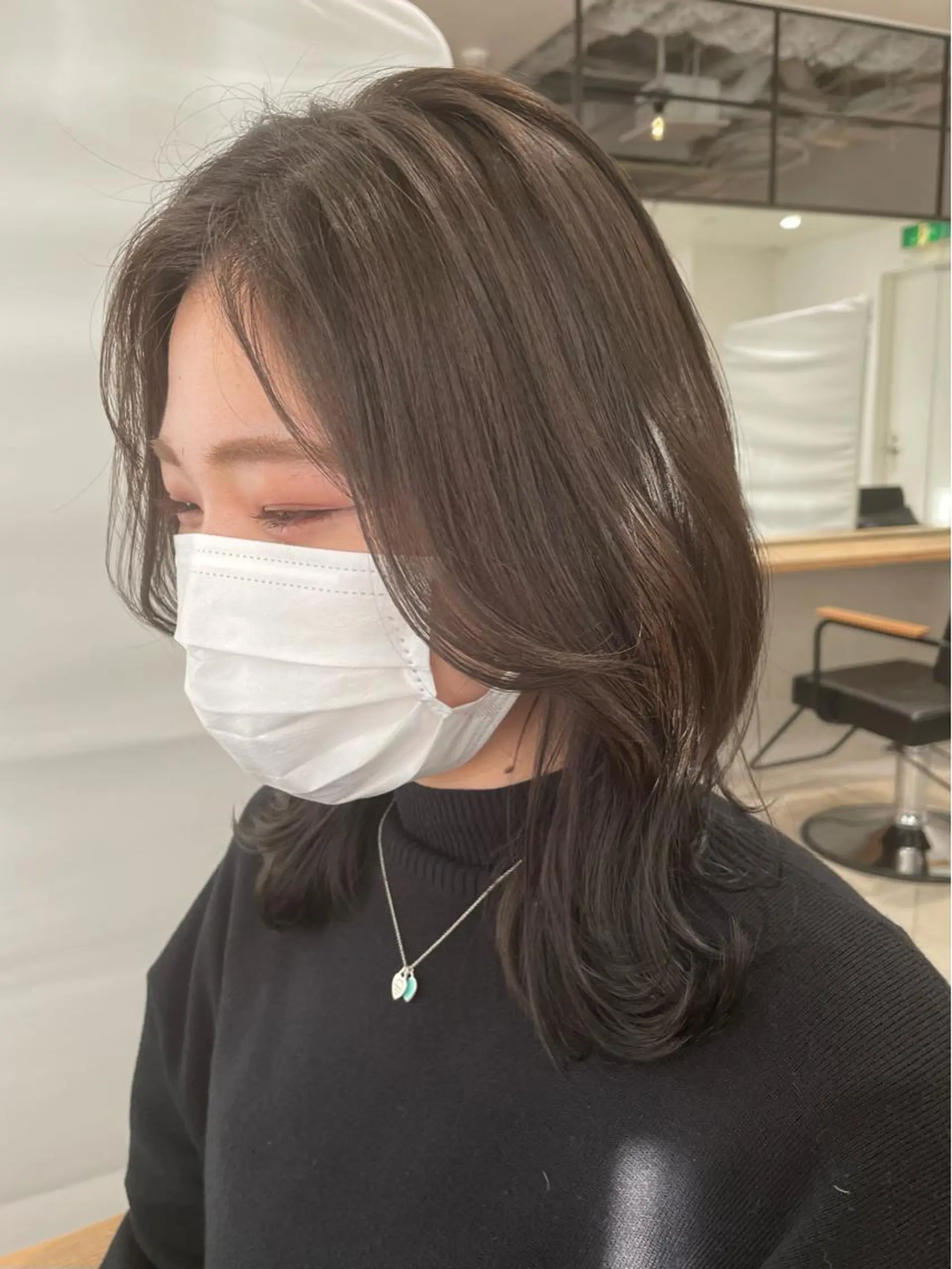 ミディアム カラー オリーブカラー ボブ くびれヘア 顔まわりレイヤー 韓国風ヘア カット ヘアカラー トリートメント 卒業式受付中🌻 肥田亜沙美のその他イメージ