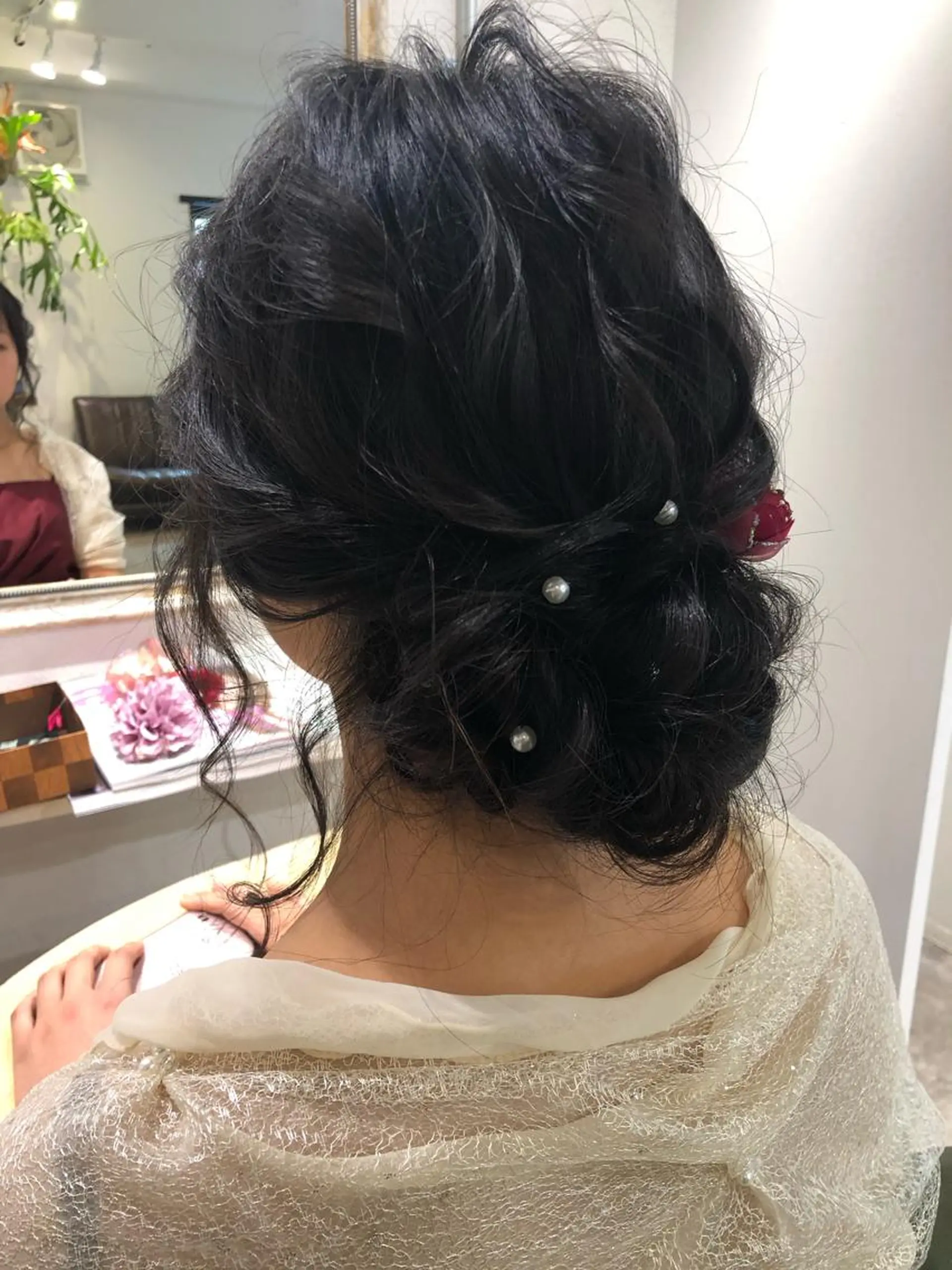 セミロング ヘアアレンジ ヘアセット 渡辺 加菜子のヘアスタイル