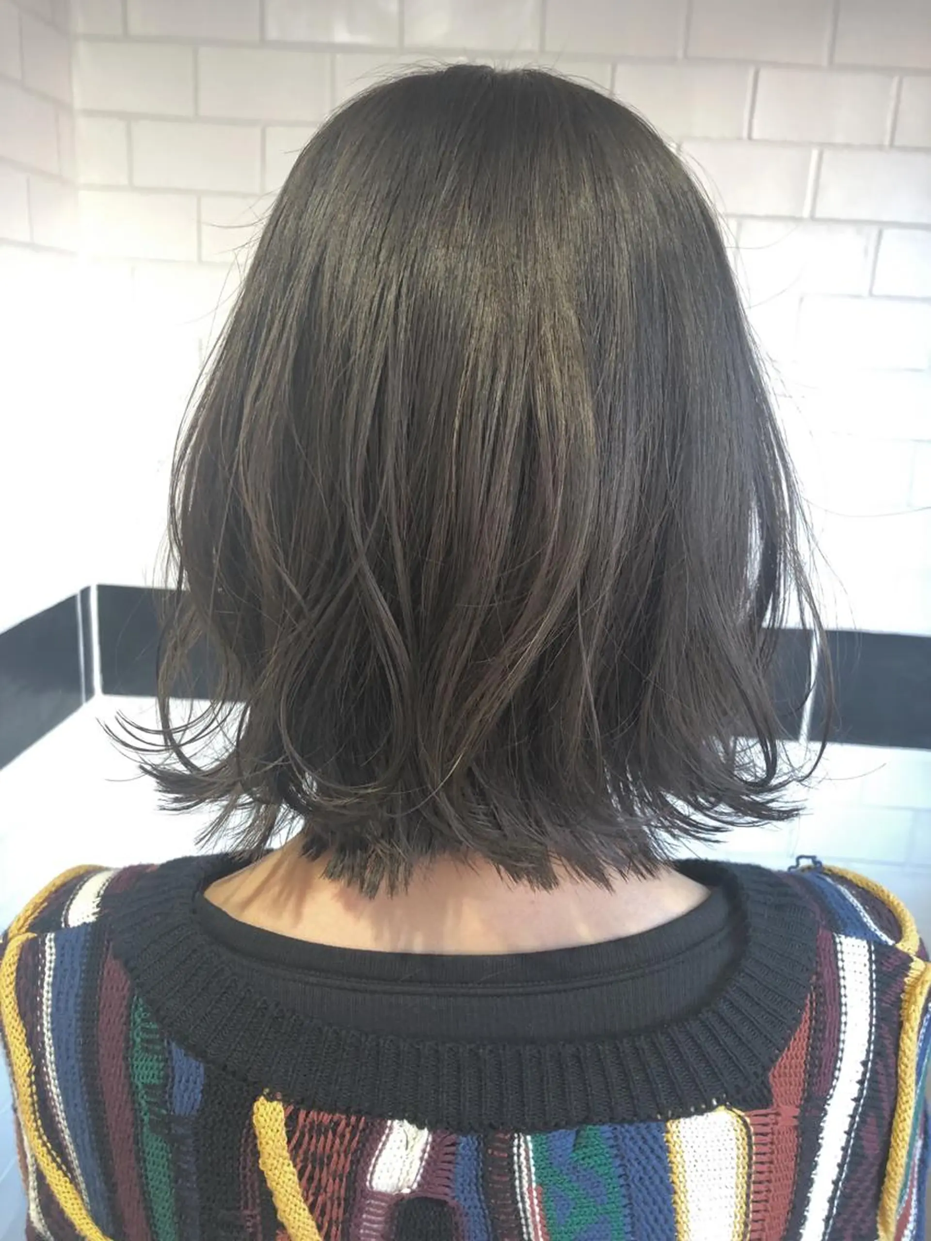 ミディアム カラー アディクシーカラー アッシュ アッシュグレー アッシュグレージュ グレージュ カット トリートメント ショート・ボブ／ CHIEのヘアスタイル