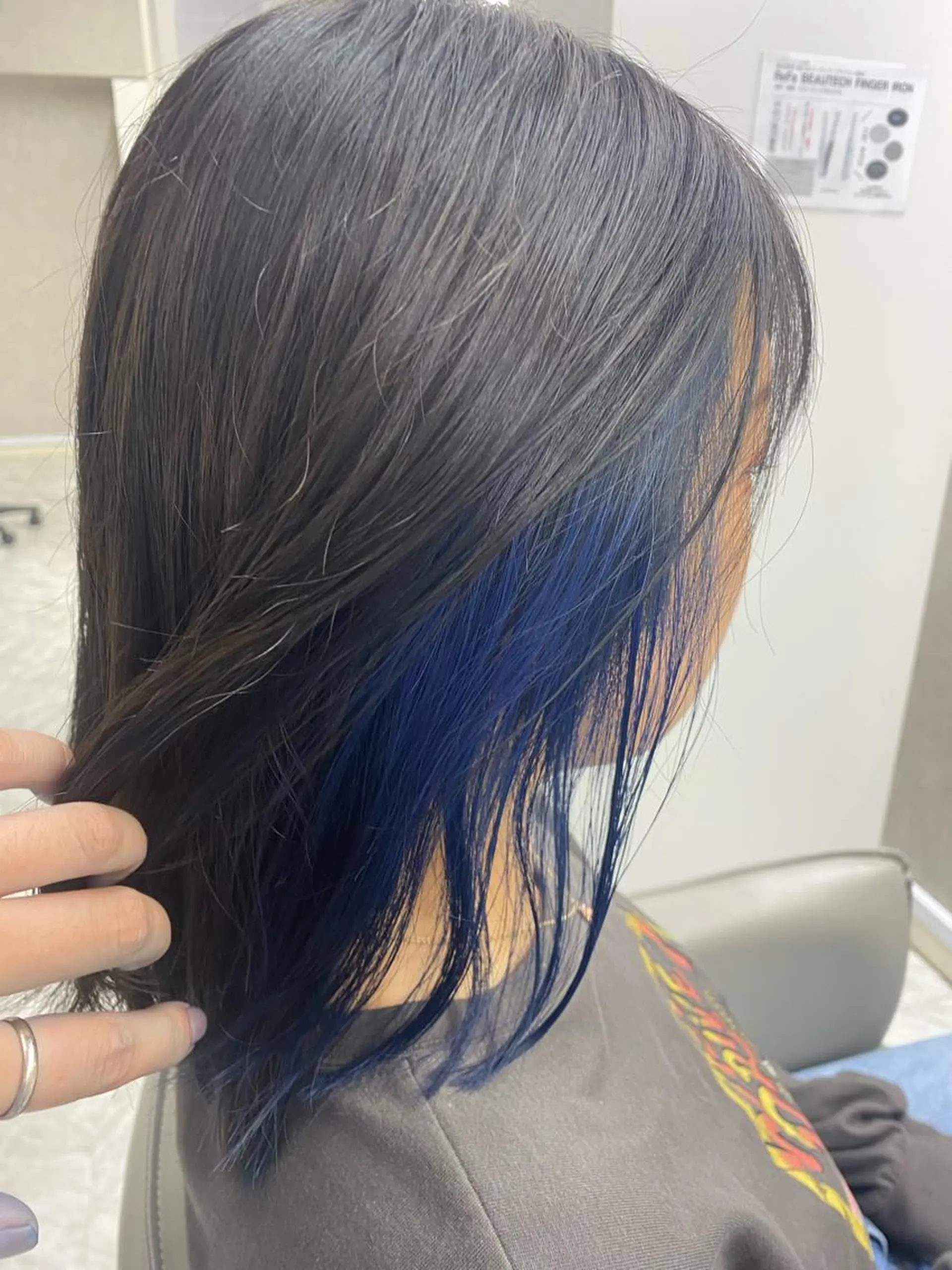 ミディアム カラー アッシュ アッシュグレー ブルーカラー ネイビーカラー N/デザインカラー 🌿ナギのヘアスタイル