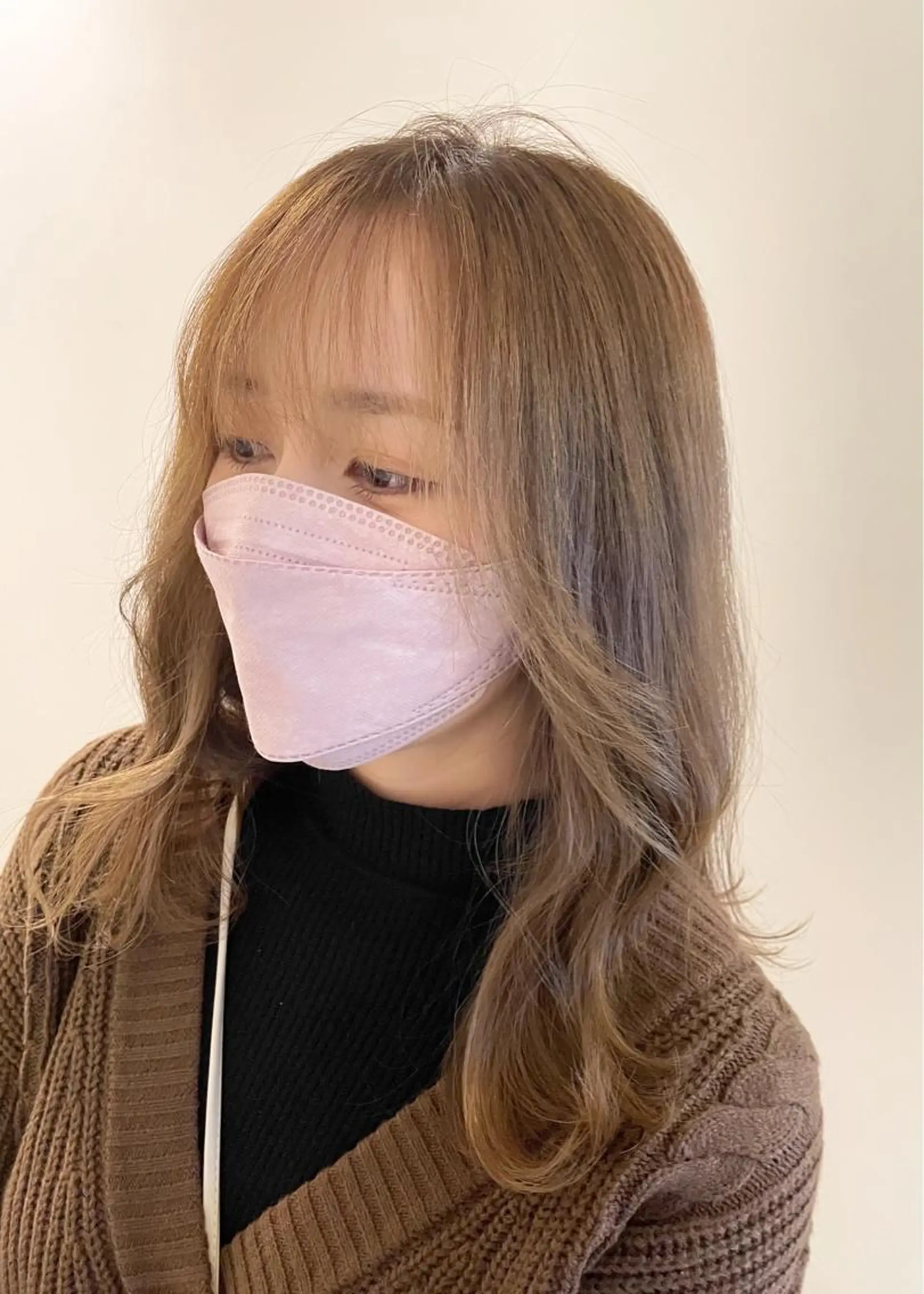 ロング カラー グレージュ 韓国風ヘア ヘアカラー トリートメント unsung所属・韓国風◎　田中 勇也のヘアスタイル