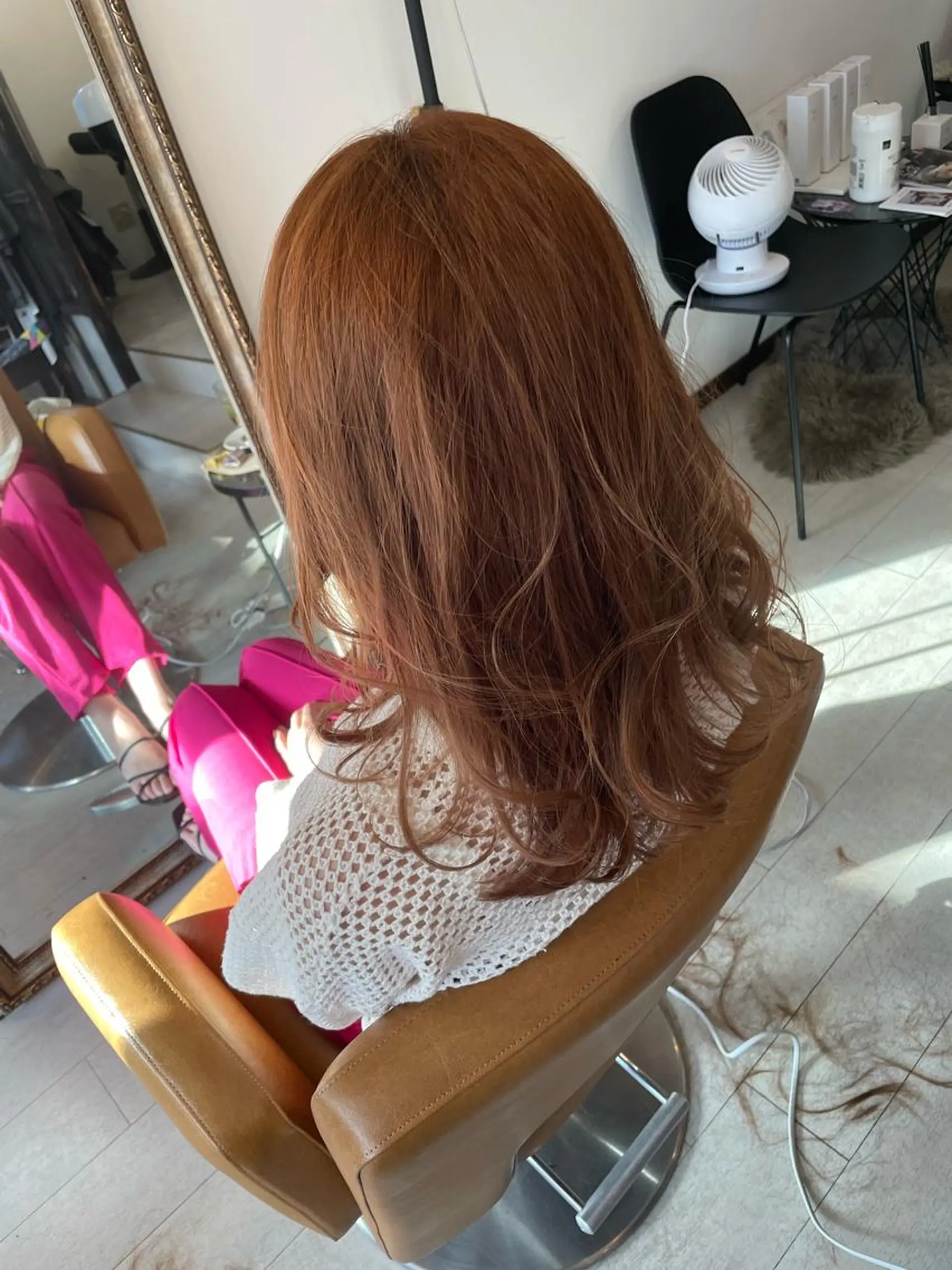 ロング カラー ベージュカラー オレンジ オレンジベージュ レイヤーカット ヘアードレッシングゼル一之江店所属・渡邊 翔斗のヘアスタイル