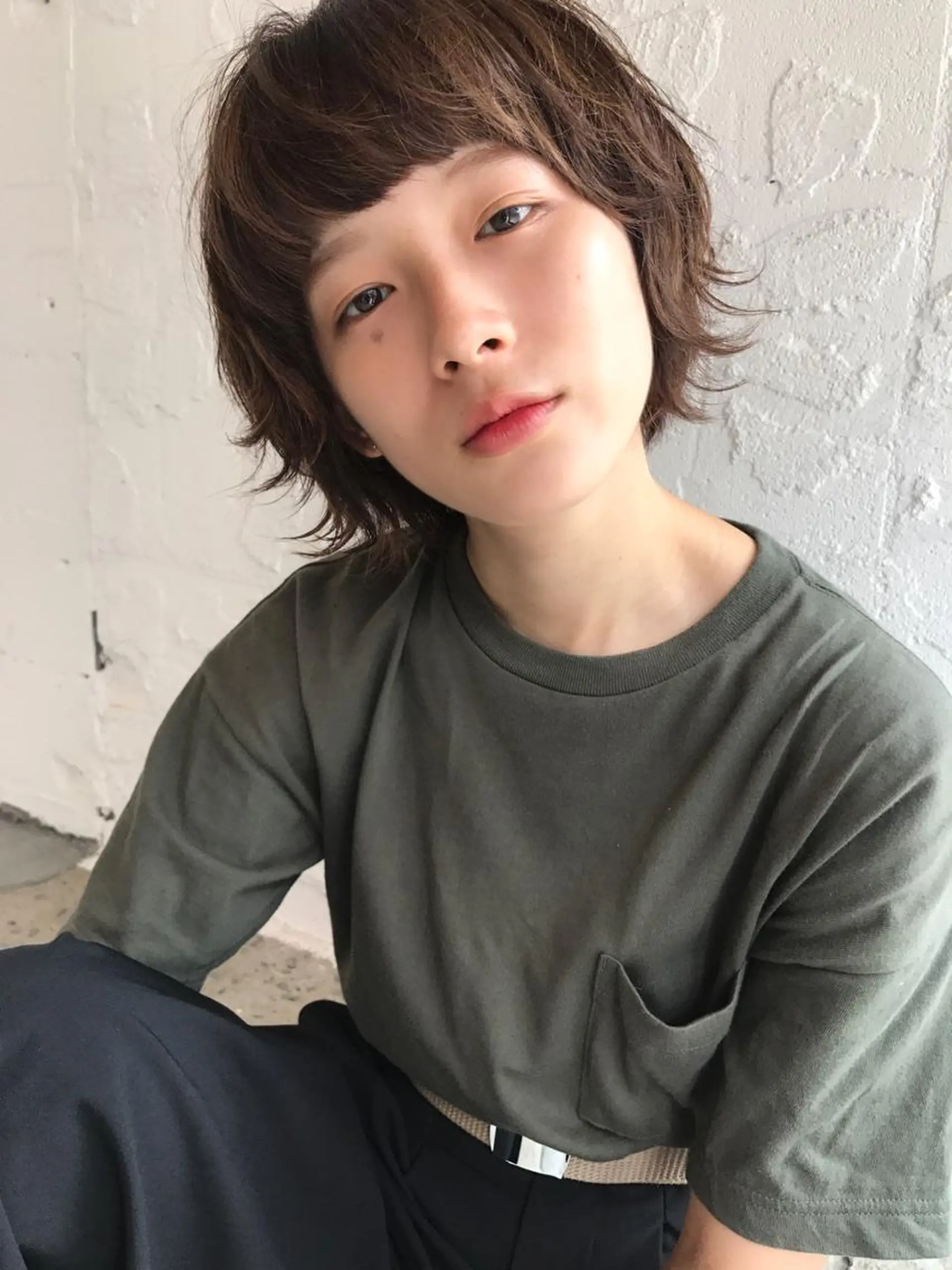 ショート カラー ボブレイヤー ハイライトカラー ボブ ハイライト レイヤーカット カット ヘアカラー トリートメント ショートカット🍃 岡元瑞貴のヘアスタイル