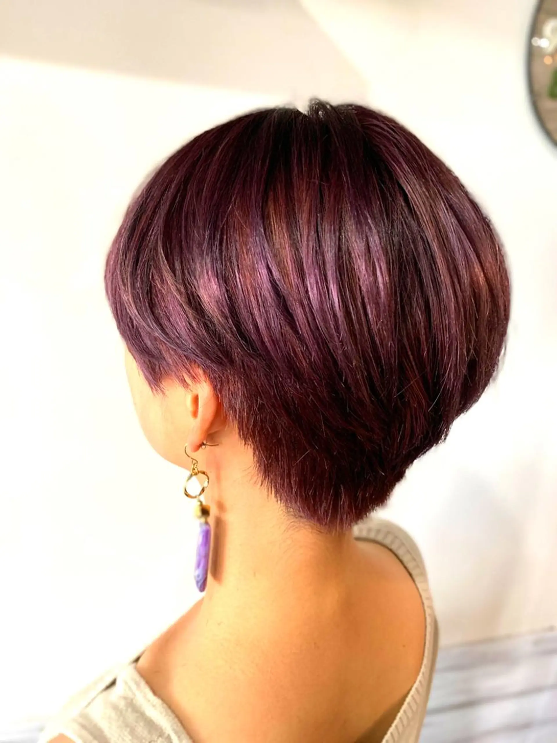 ショート カラー ブリーチ ピンクカラー パープルカラー 櫛部洸貴/ 髪質改善カラーのヘアスタイル
