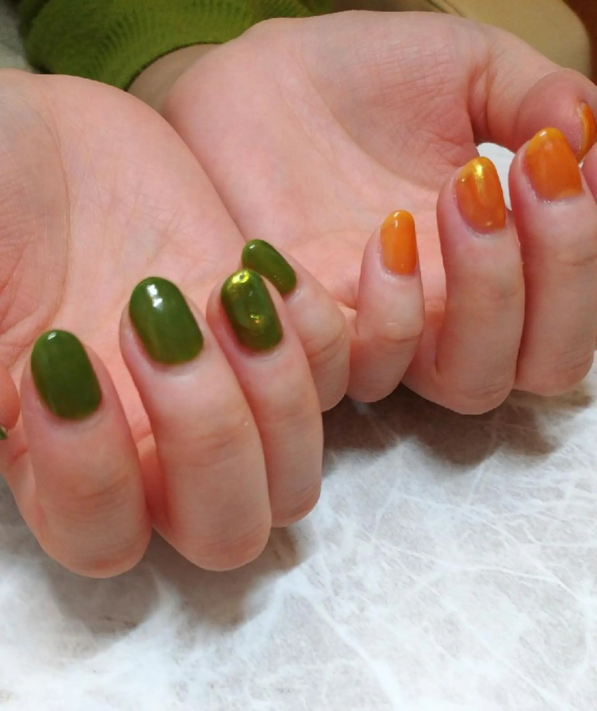 ネイル アートネイル ジェルネイル グリーン 韓国ネイル ミラーネイル ハンドネイル 會田 瑠衣のネイルデザイン