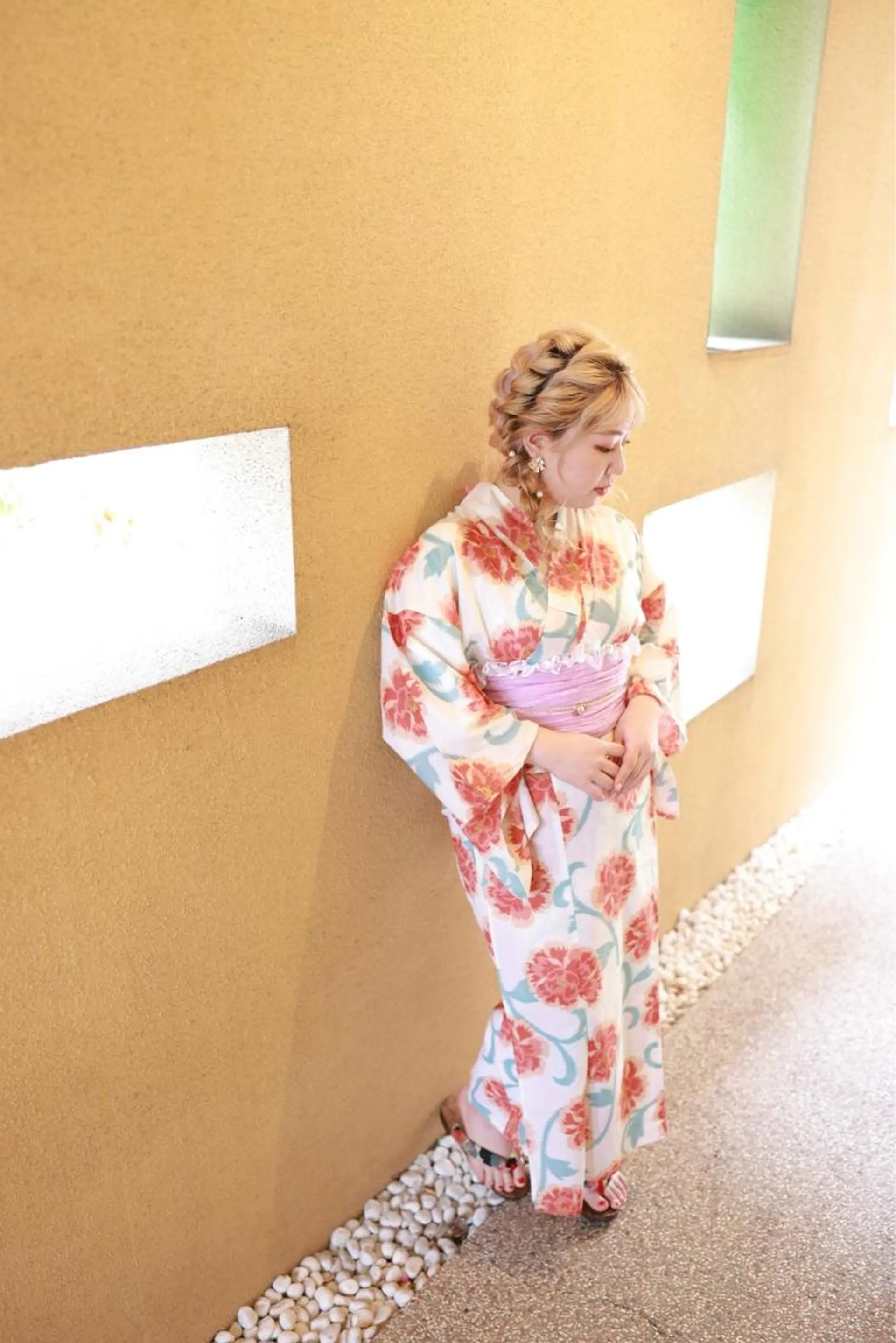 セミロング ヘアアレンジ 浴衣 Okano Mahoのヘアスタイル
