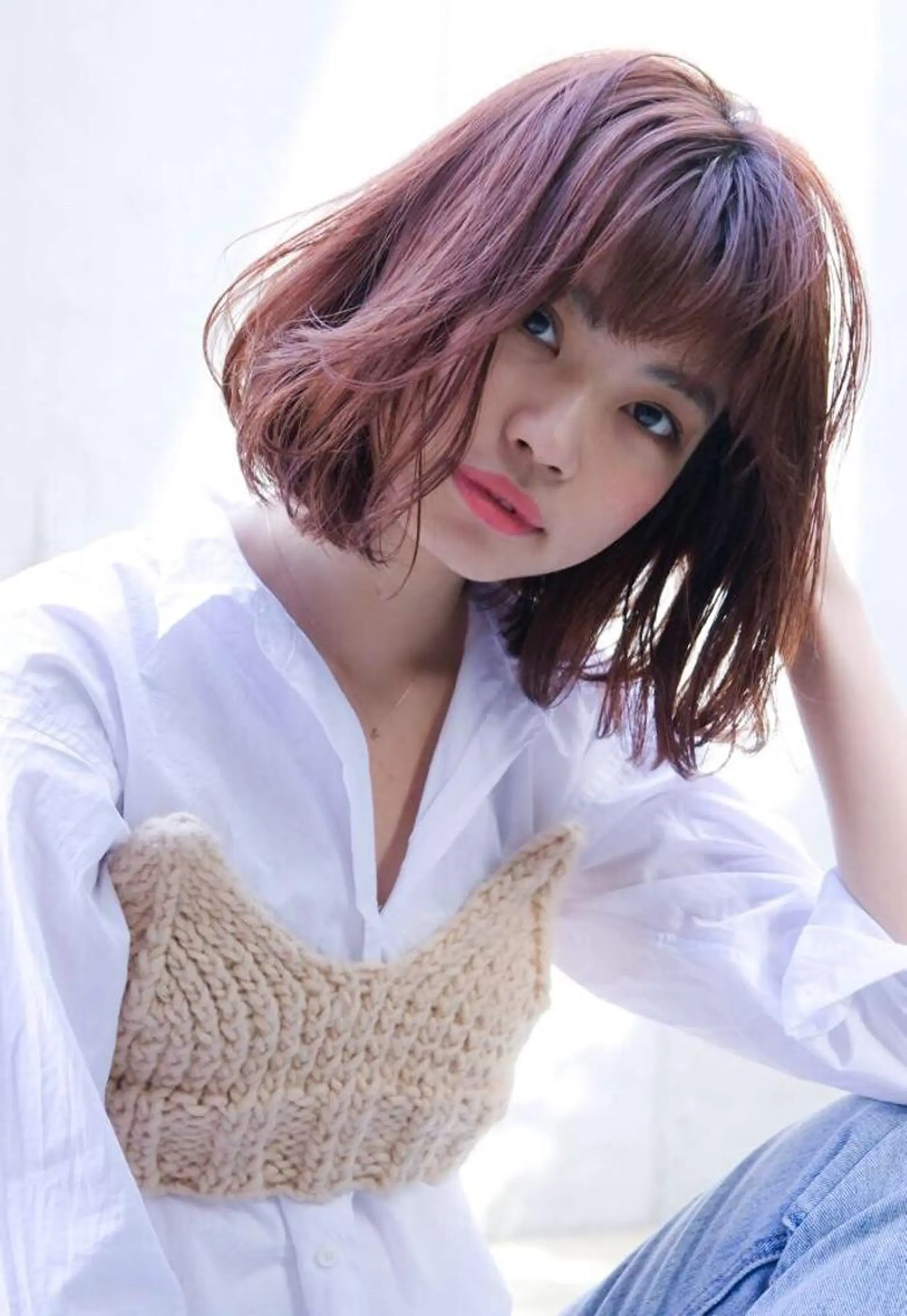 セミロング カラー レイヤーカット🫧 ／ブリーチ✨TOWAのヘアスタイル