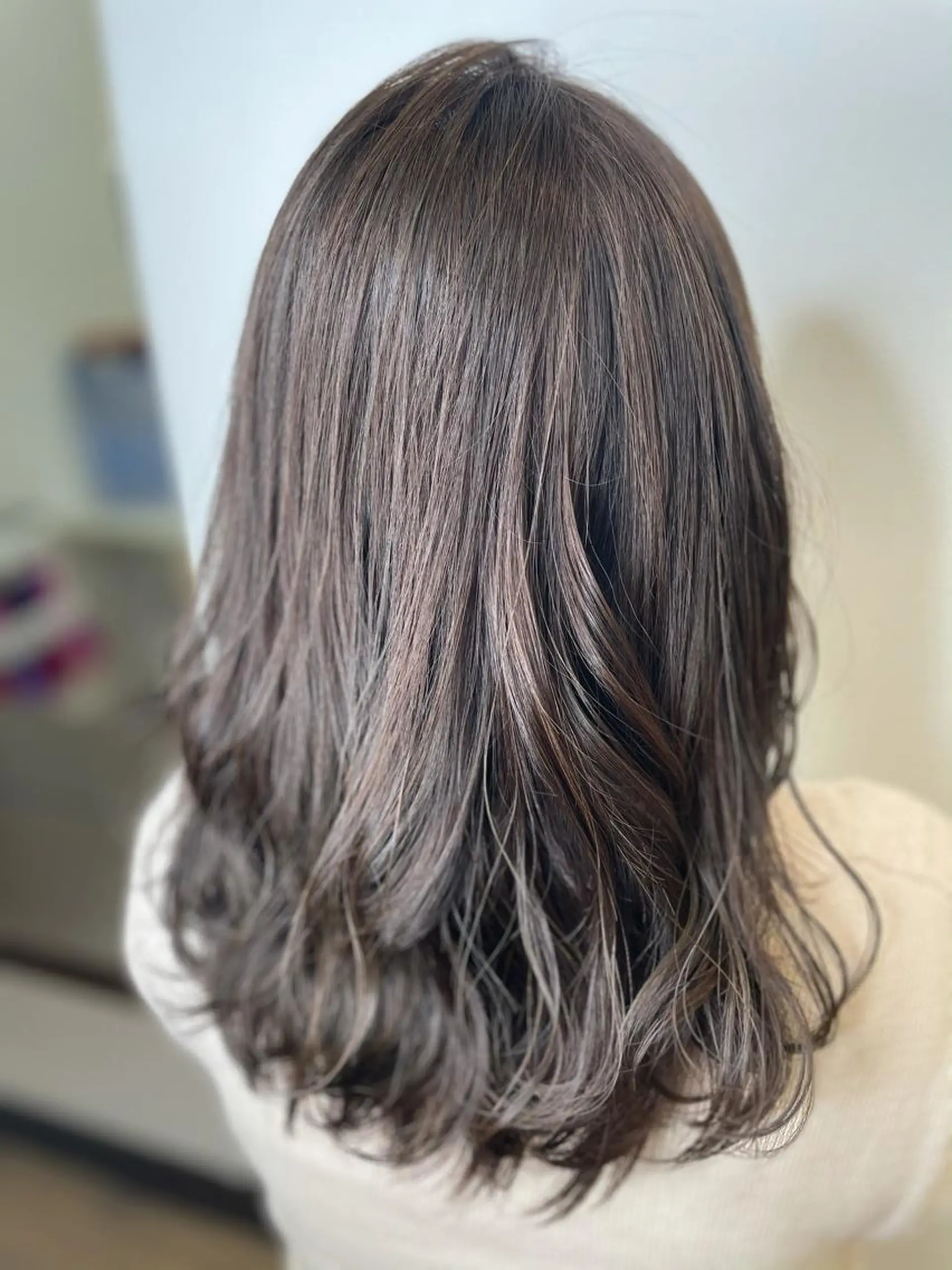 セミロング カラー ベージュカラー ココアベージュ カット ヘアカラー トリートメント IORI #韓国ヘア#髪質改善のヘアスタイル