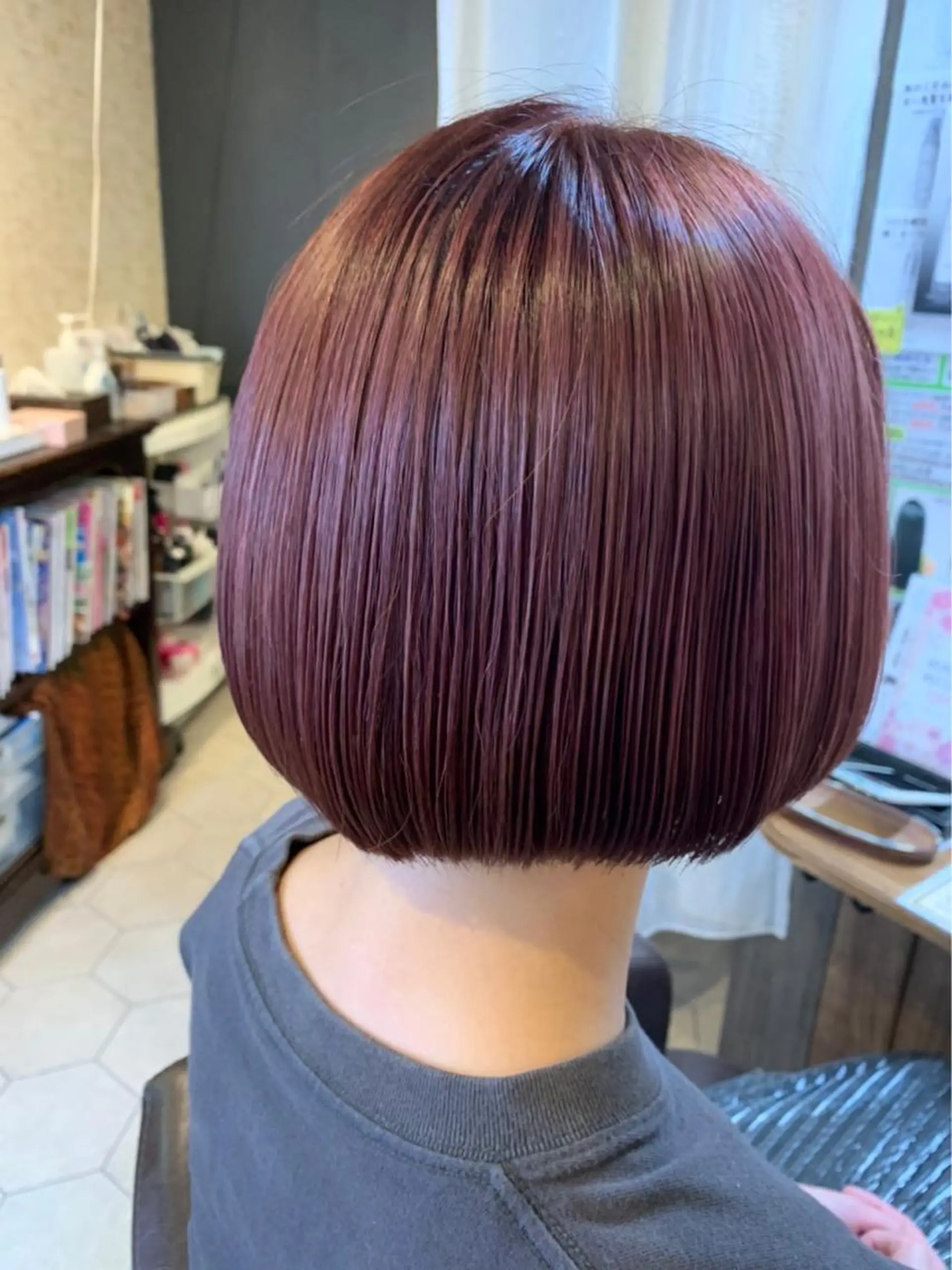 ショート カラー ピンクカラー ボブ ✨縮毛矯正✨髪質改善 ナカシマ ユミのヘアスタイル
