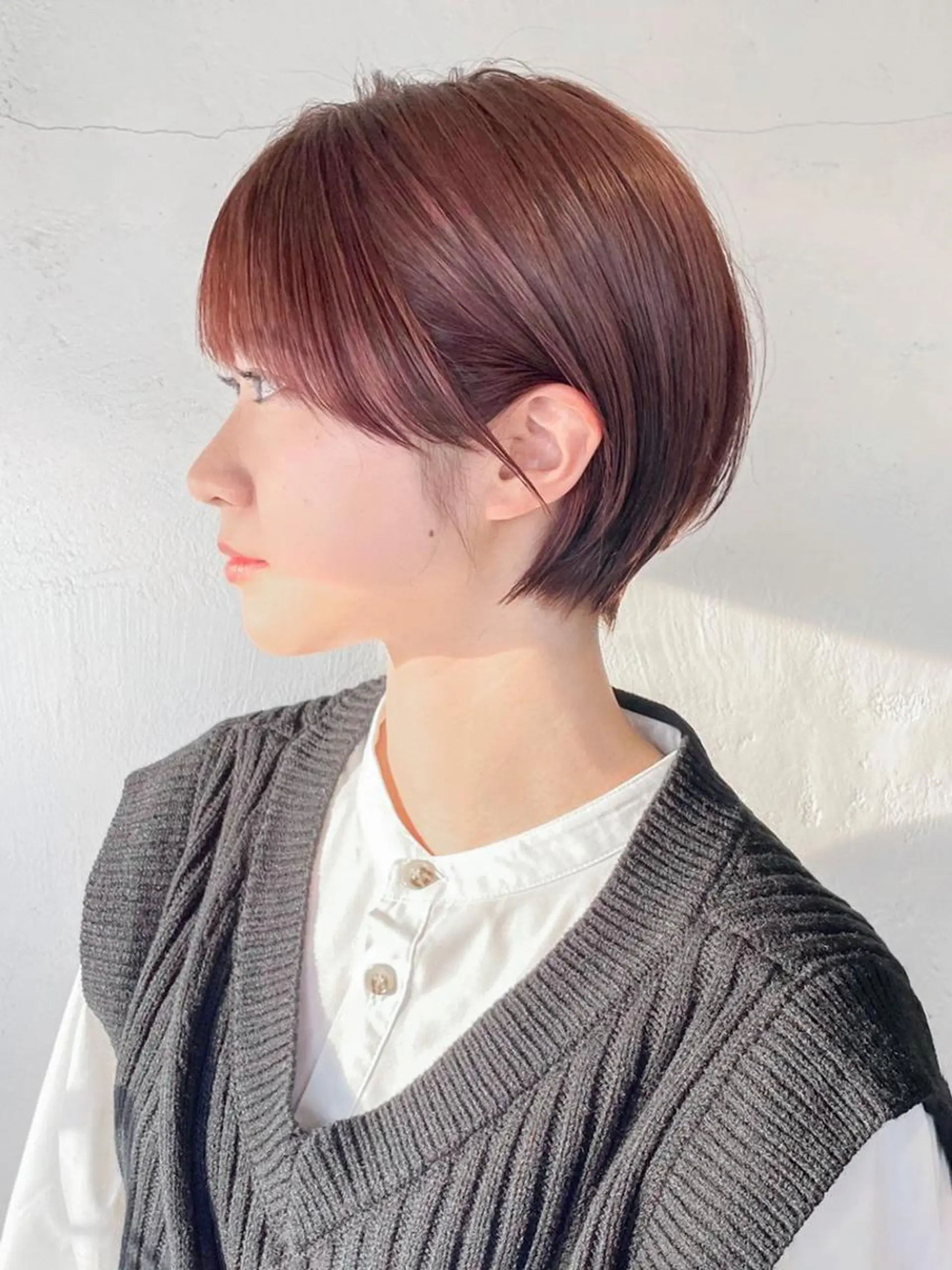 ショート カラー パーマ ヘアアレンジ ブラウンカラー ショートヘア カット ヘアカラー トリートメント ITbyALBUM 中野店のヘアスタイル