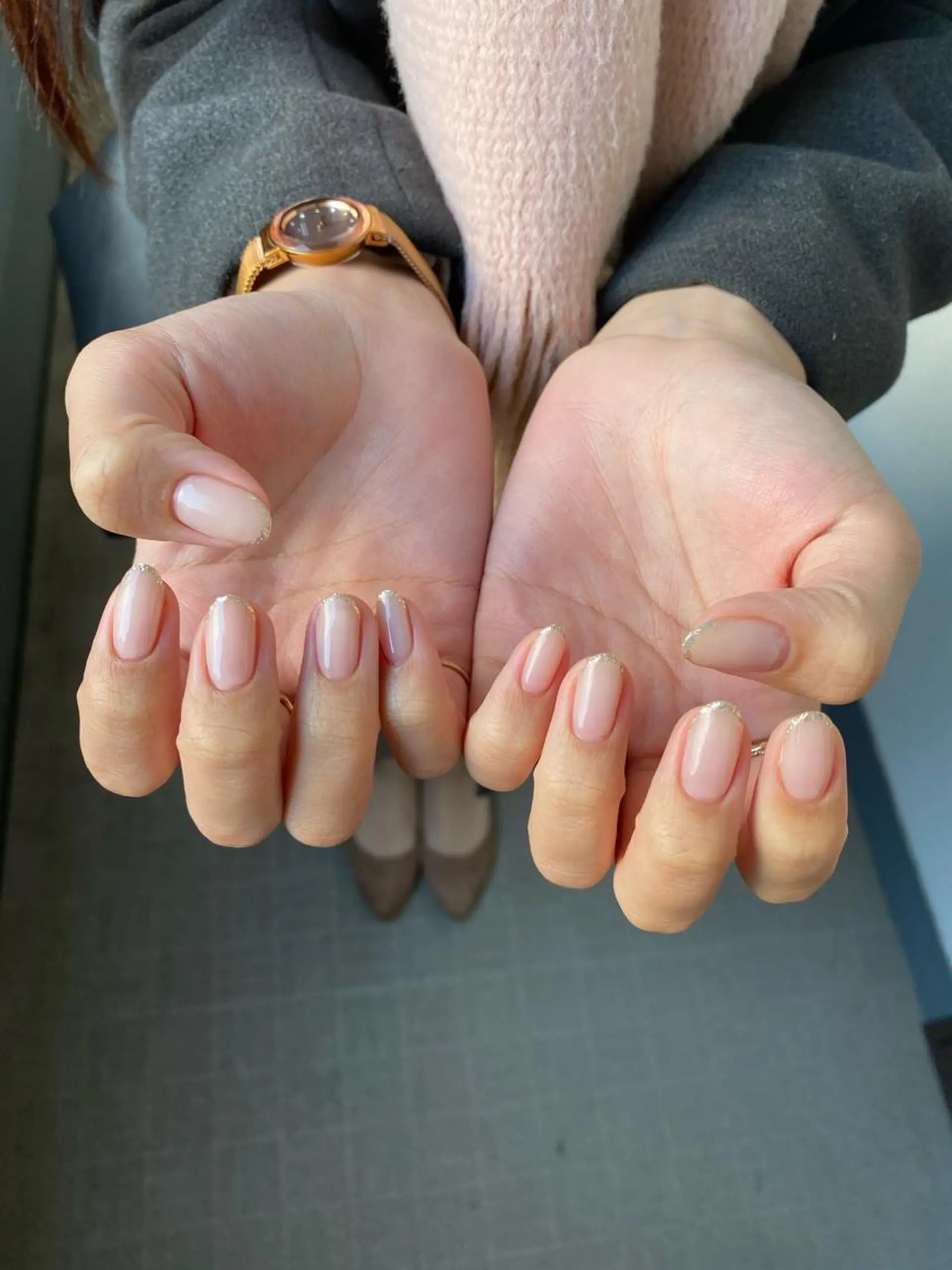 ネイル フレンチネイル ラメ(グリッター) eyelash & nail AN所属・eyelash & nail ANのマツエク・マツパデザイン