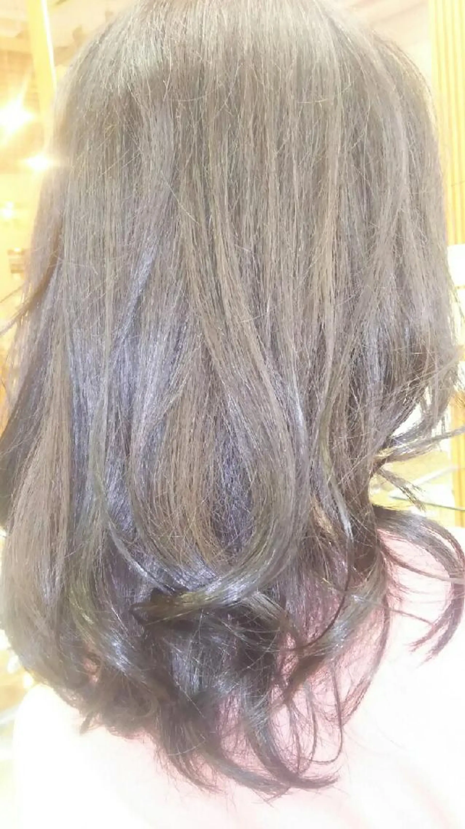 セミロング カラー ブラウンカラー バイオレットカラー 脇田 雄大のヘアスタイル
